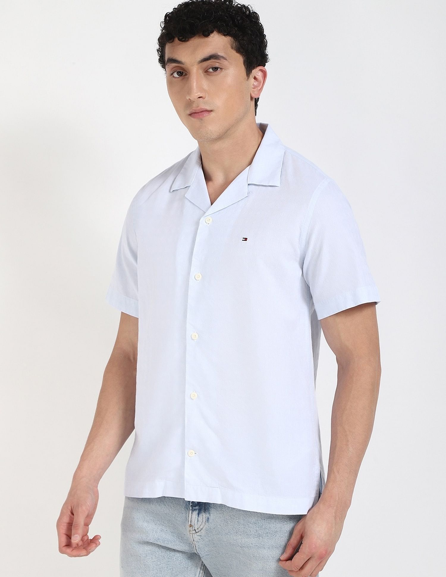 Tommy Hilfiger Solid Regular-Fit Cotton Shirt