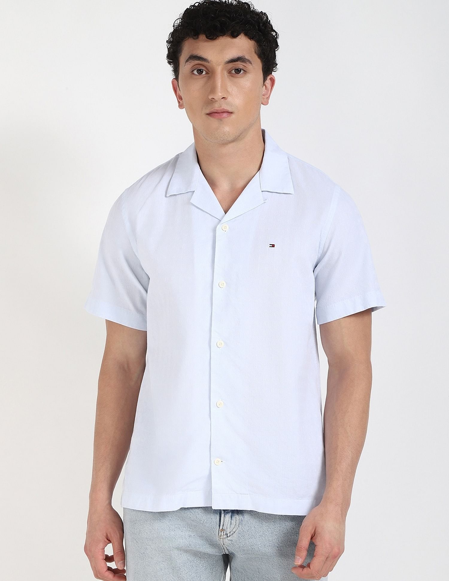 Tommy Hilfiger Solid Regular-Fit Cotton Shirt