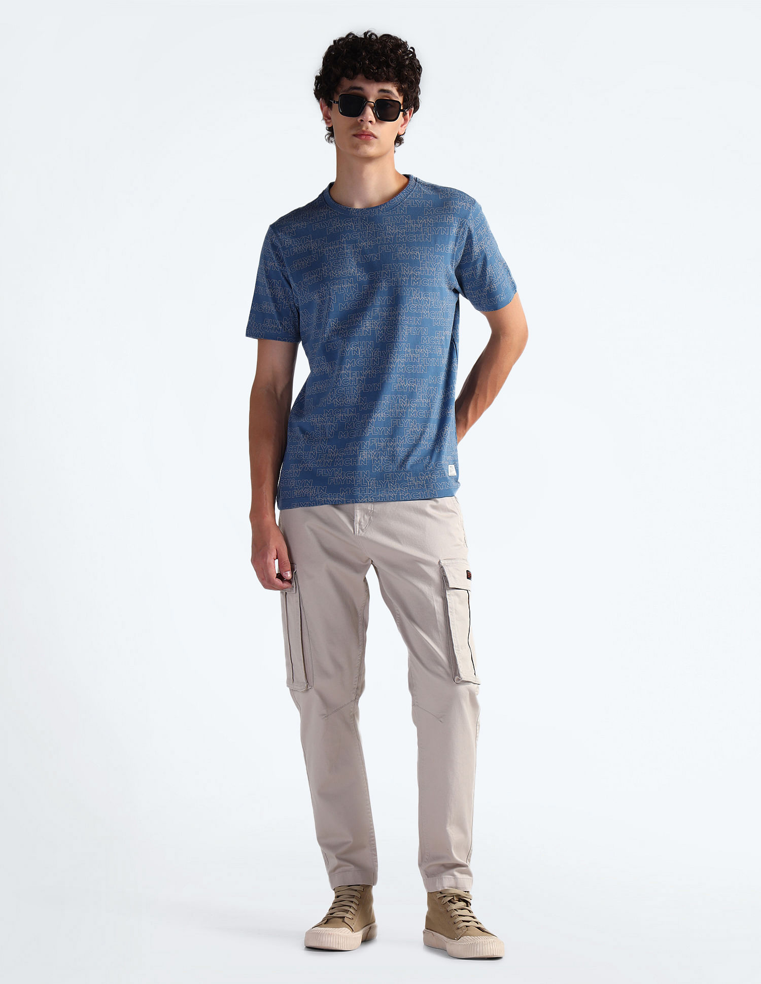Flying Machine Brand Print Cotton T-Shirt