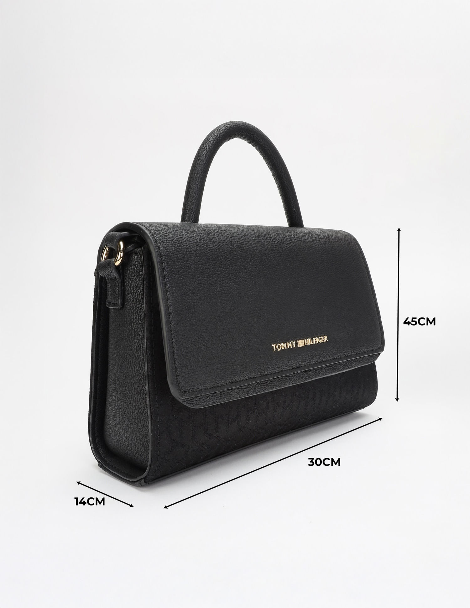 Tommy Hilfiger Logo Black Polyester Sling Bag