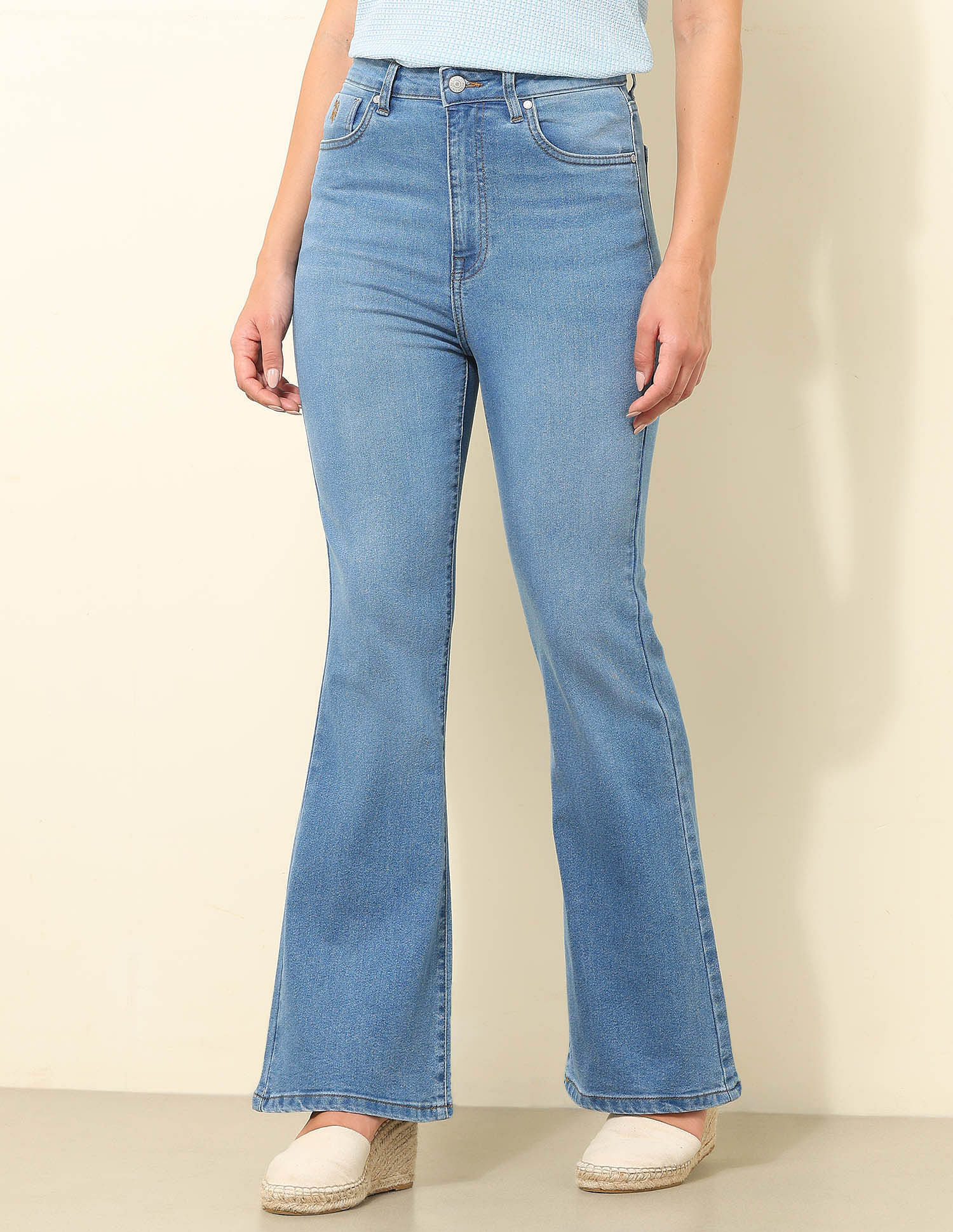 U.S. Polo Assn. Women Ultra-High Rise Flared Fit Jeans