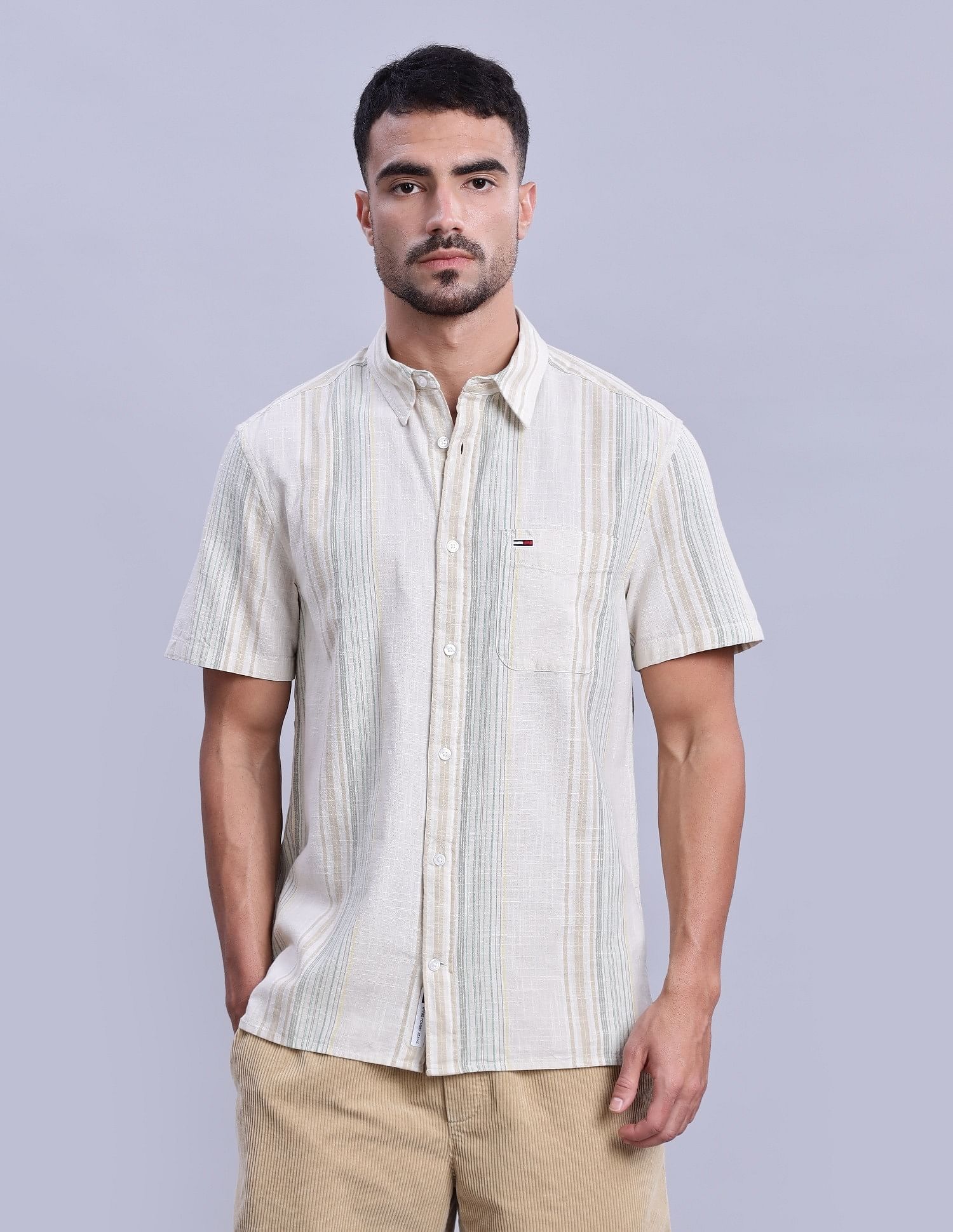 Tommy Hilfiger Striped Regular-Fit Woven Shirts