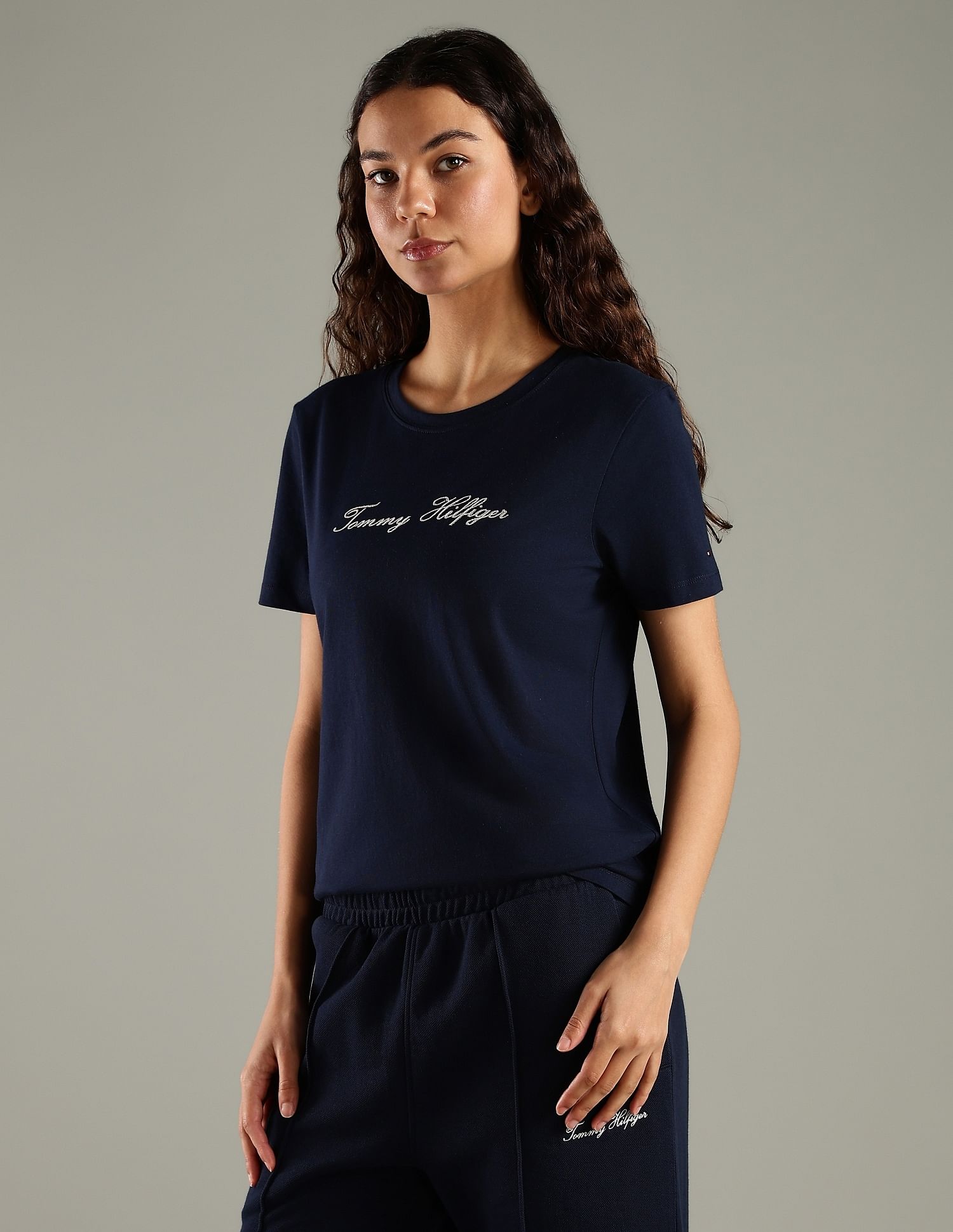 Tommy Hilfiger Embroidered Logo Regular Fit Cotton T-Shirt