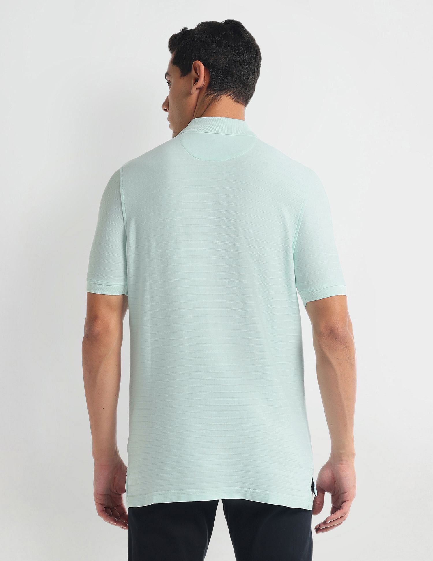 Arrow Sports Self Stripe Cotton Polo Shirt