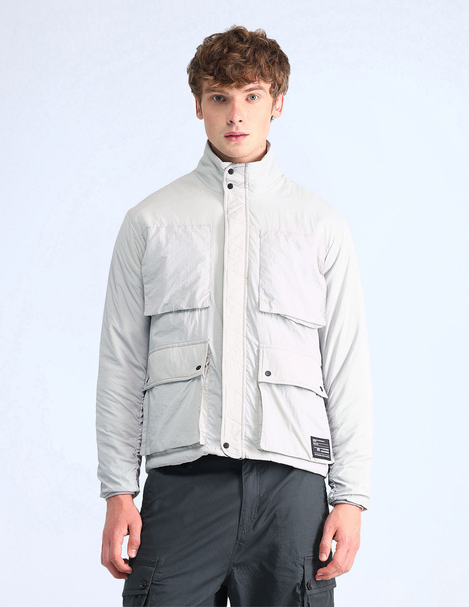 Flying Machine Relaxed Fit Solid Padded Jacket