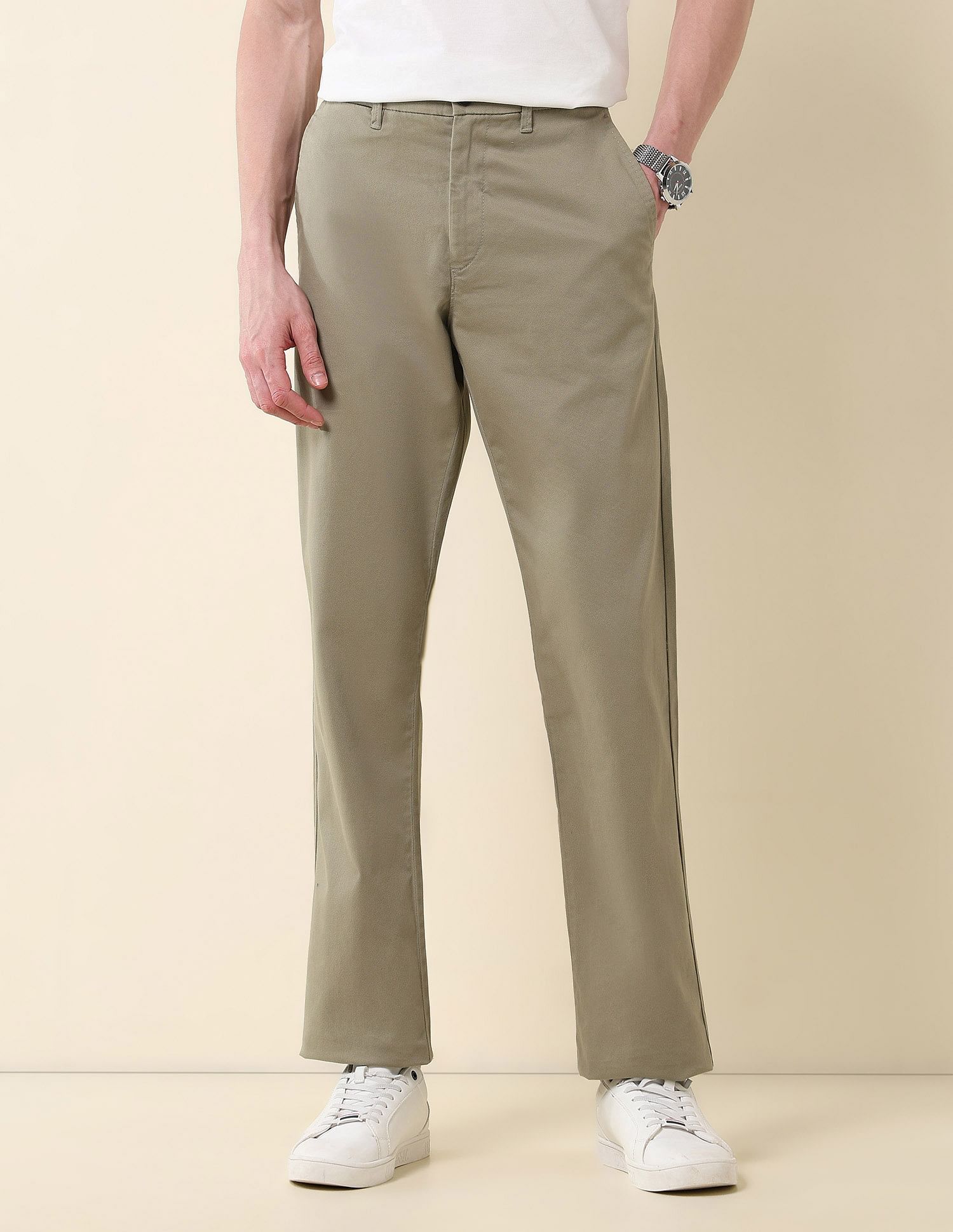 U.S. Polo Assn. Textured Riley Straight Fit Twill Trousers