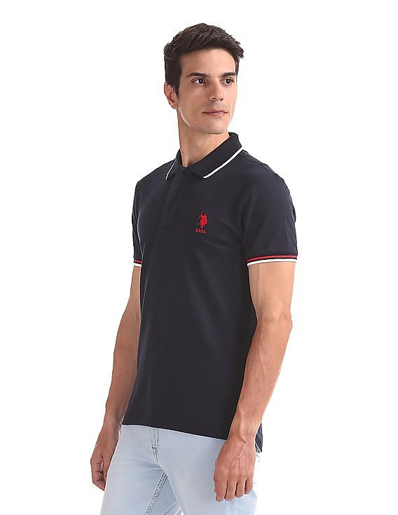 U.S. Polo Assn. Solid Lycra Polo Shirt