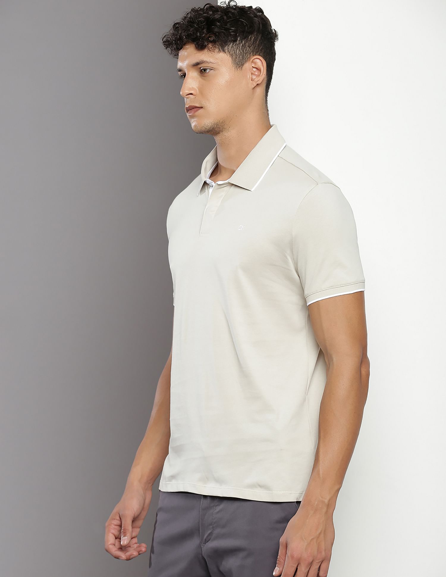 Calvin Klein Sustainable Snap Button Polo Shirt