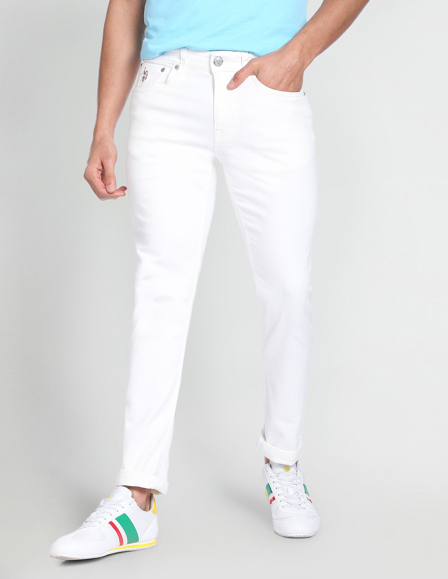 U.S. Polo Assn. Denim Co. Brandon Slim Tapered White Jeans