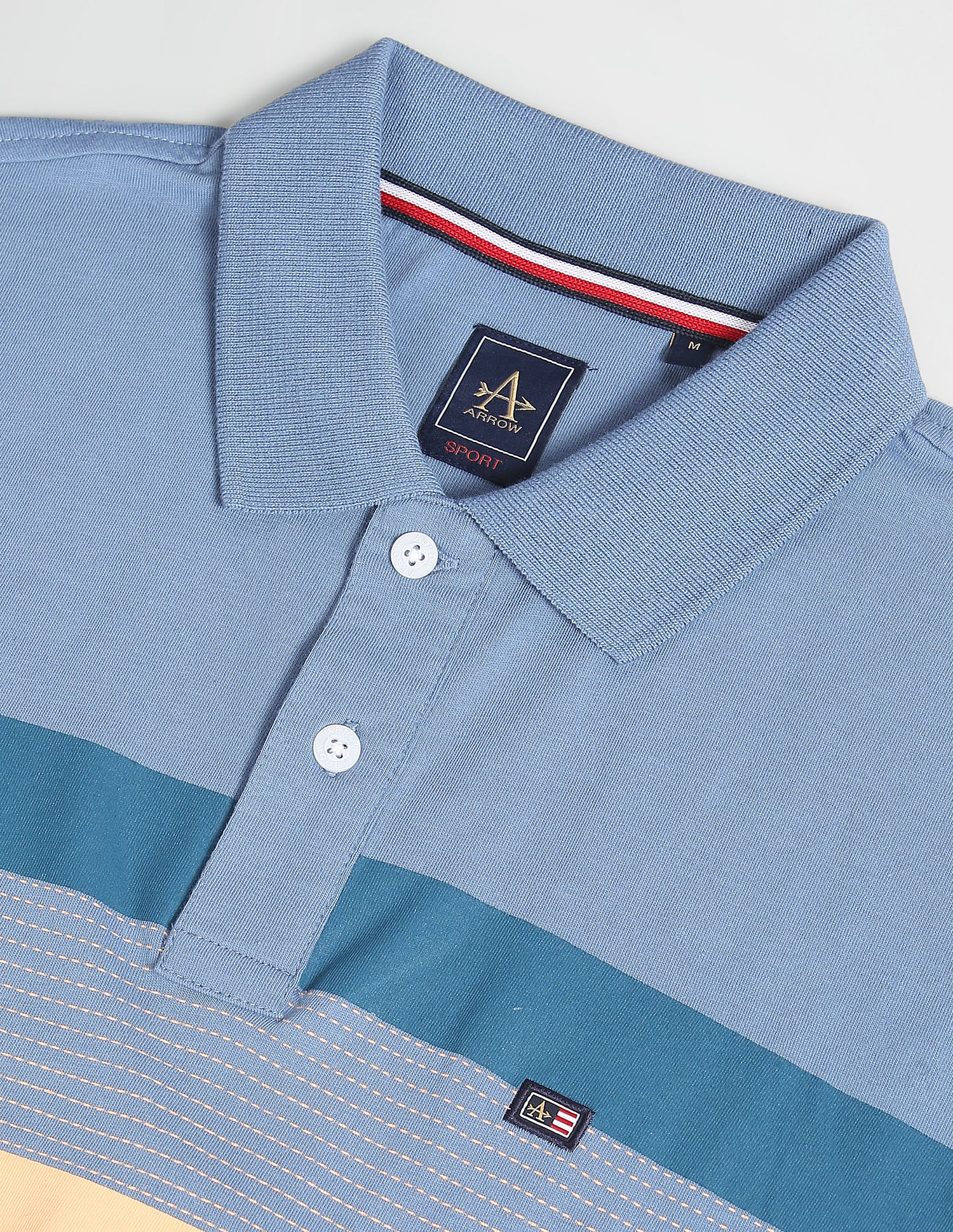 Arrow Sports Cotton Striped Polo Shirt