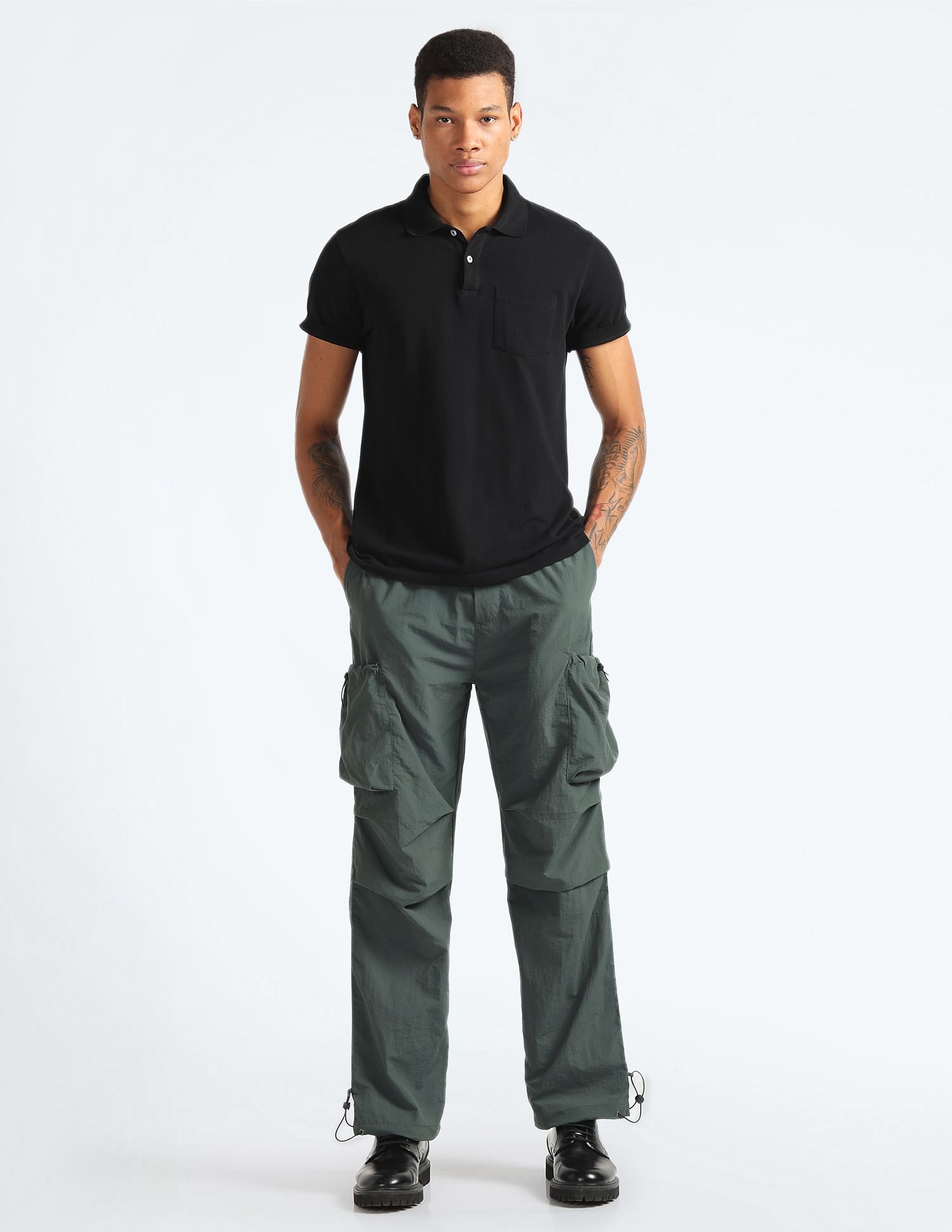 Flying Machine Relaxed Fit Solid Trousers