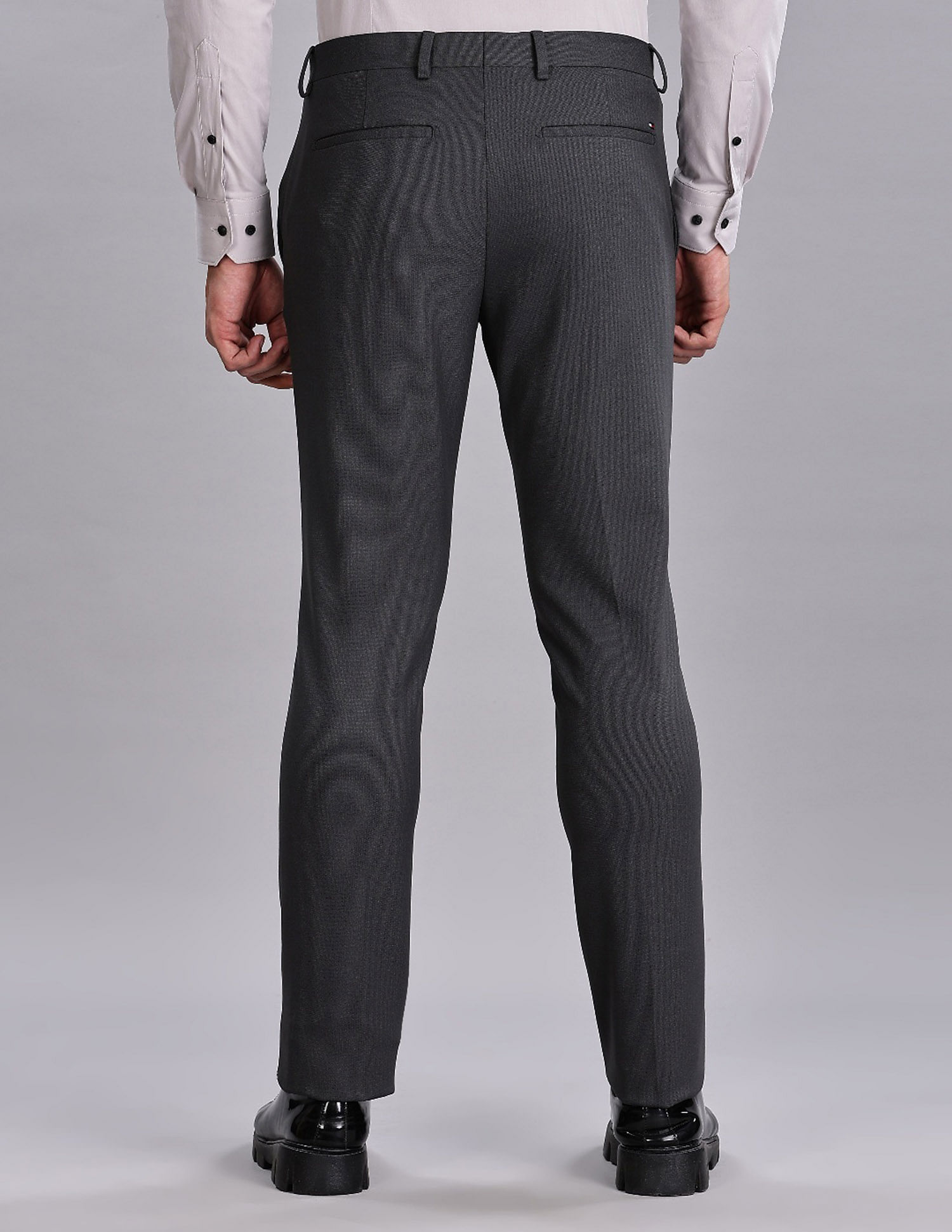Tommy Hilfiger Regular-Fit Solid Mid Rise Trousers