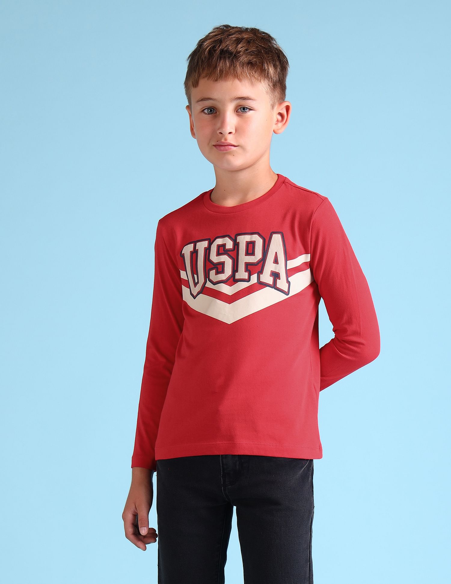 U.S. Polo Assn. Kids Boys Cotton Regular Fit T-Shirt
