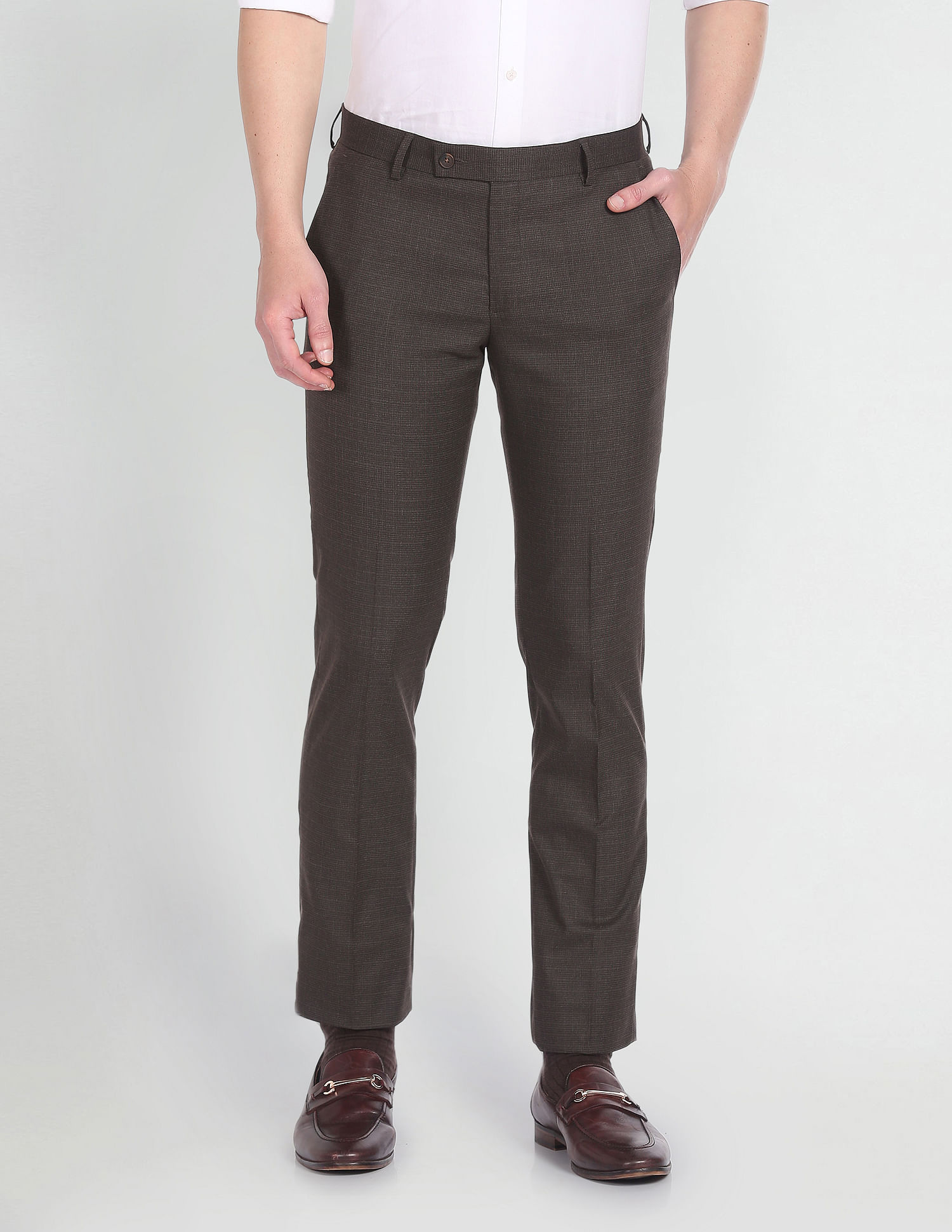 Arrow Hudson Tailored Fit Dobby Trousers