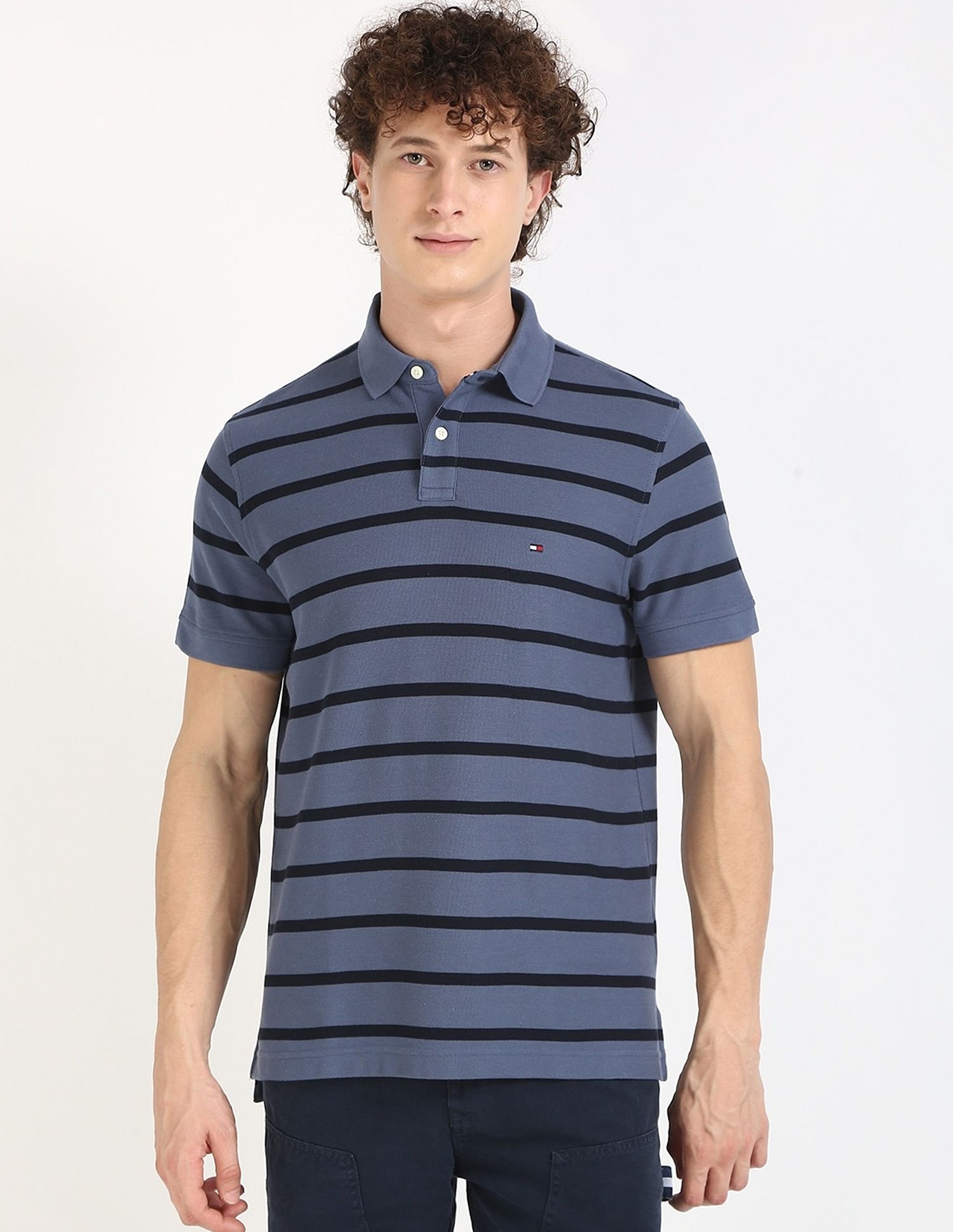 Tommy Hilfiger Striped Regular-Fit Cotton Polo Shirt