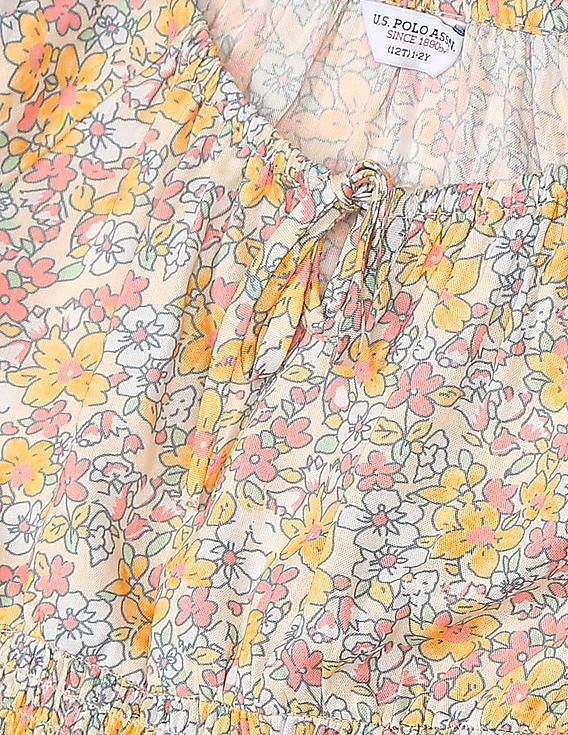 U.S. Polo Assn. Kids Floral Print Peplum Top