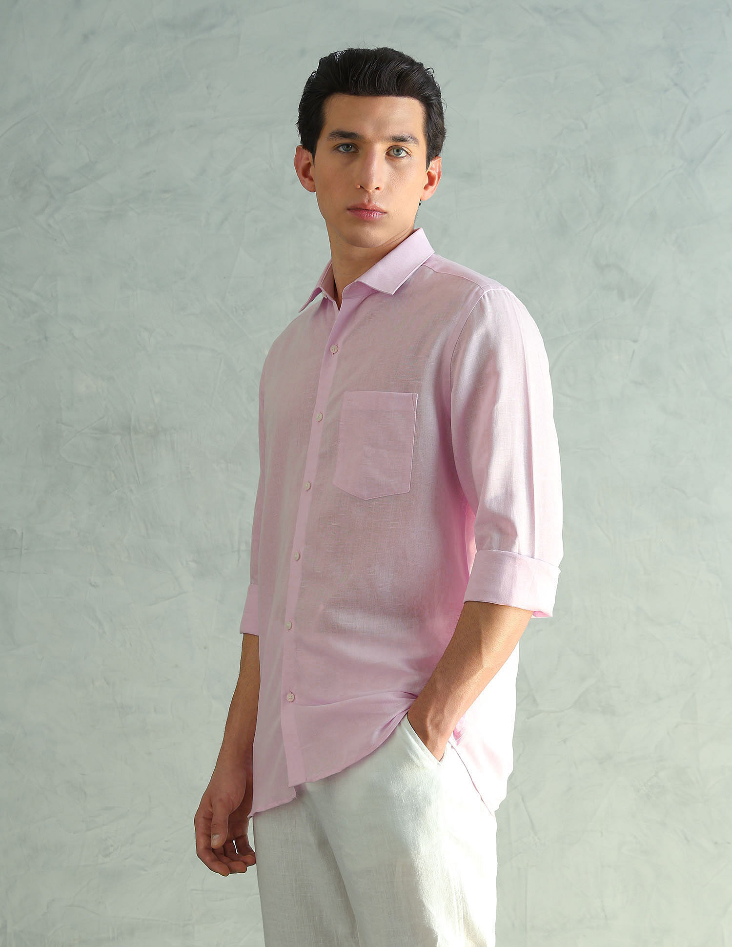 Arrow Cotton Linen Slim Fit Shirt