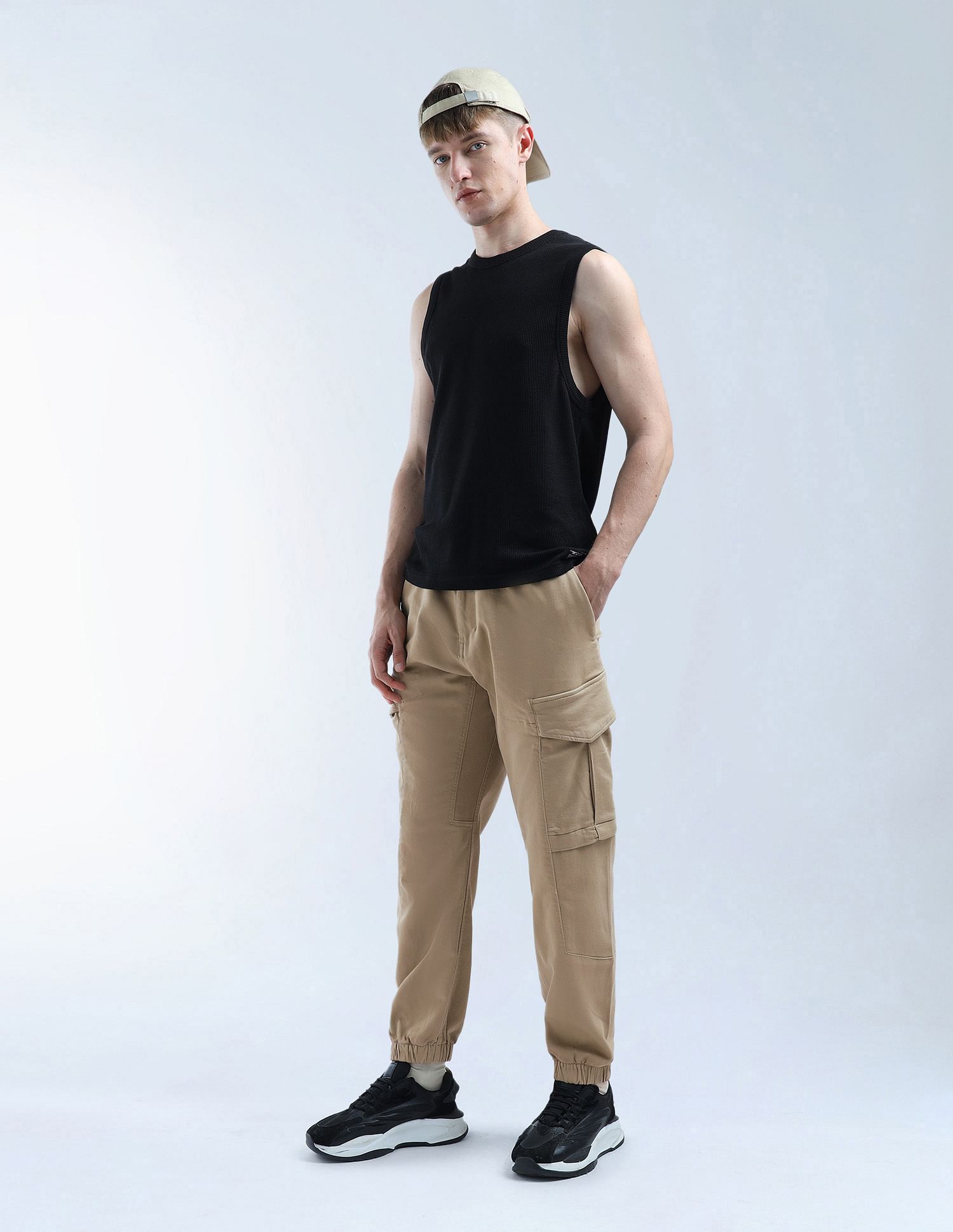 Flying Machine Mid Rise Relaxed Fit Joggers