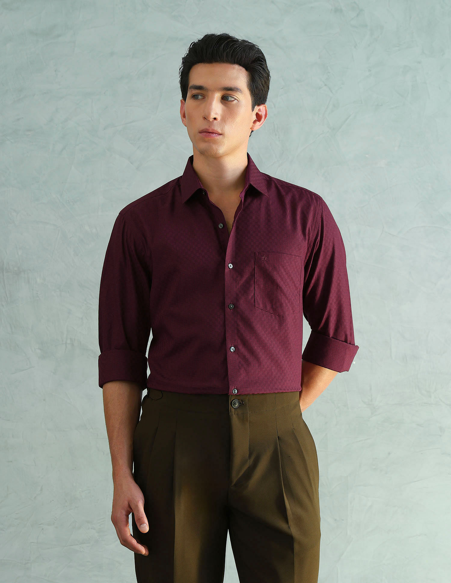Arrow Slim Fit Printed Full Sleeve Smart Shirt