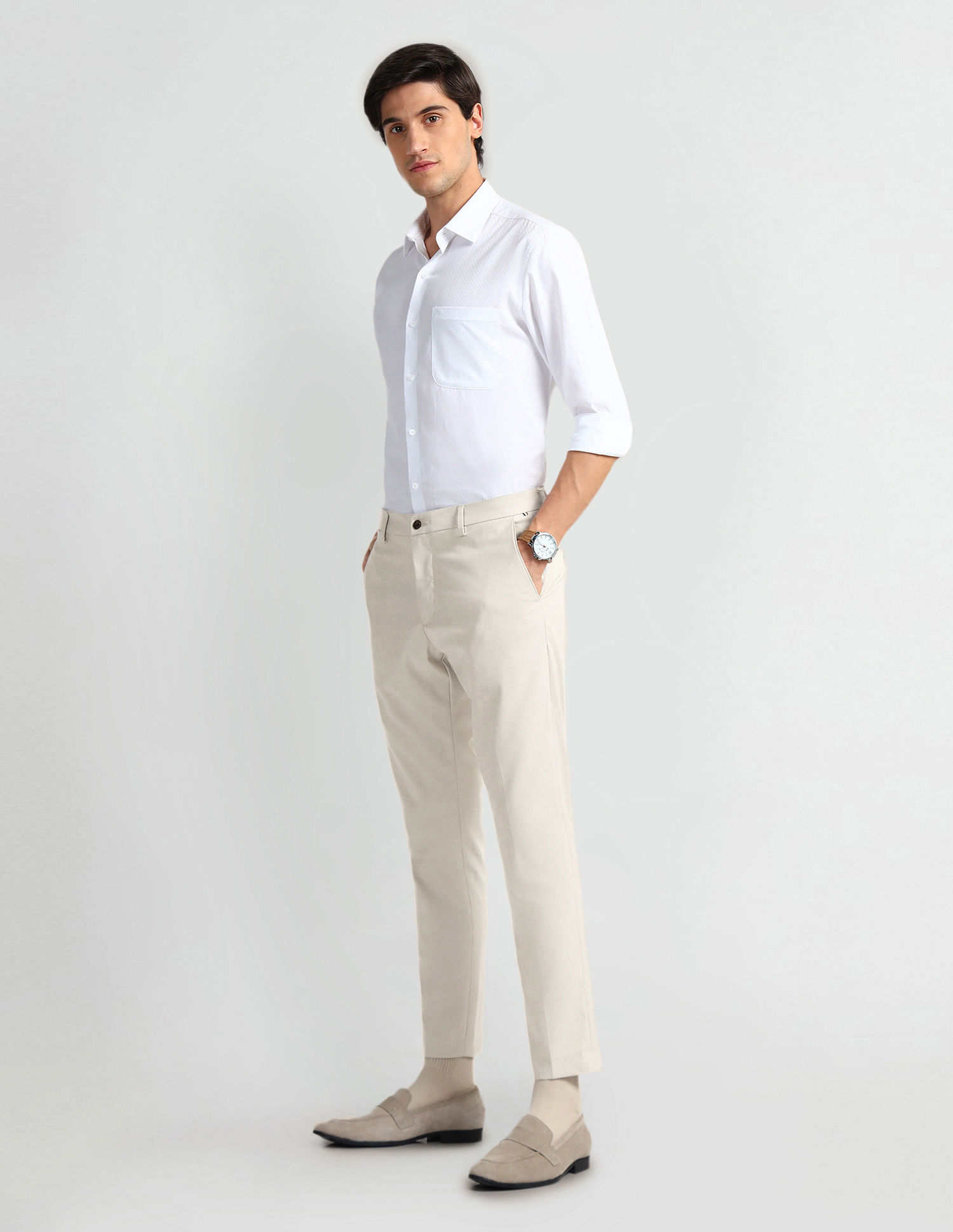 Arrow Newyork Carson Tapered Fit Dobby Trousers