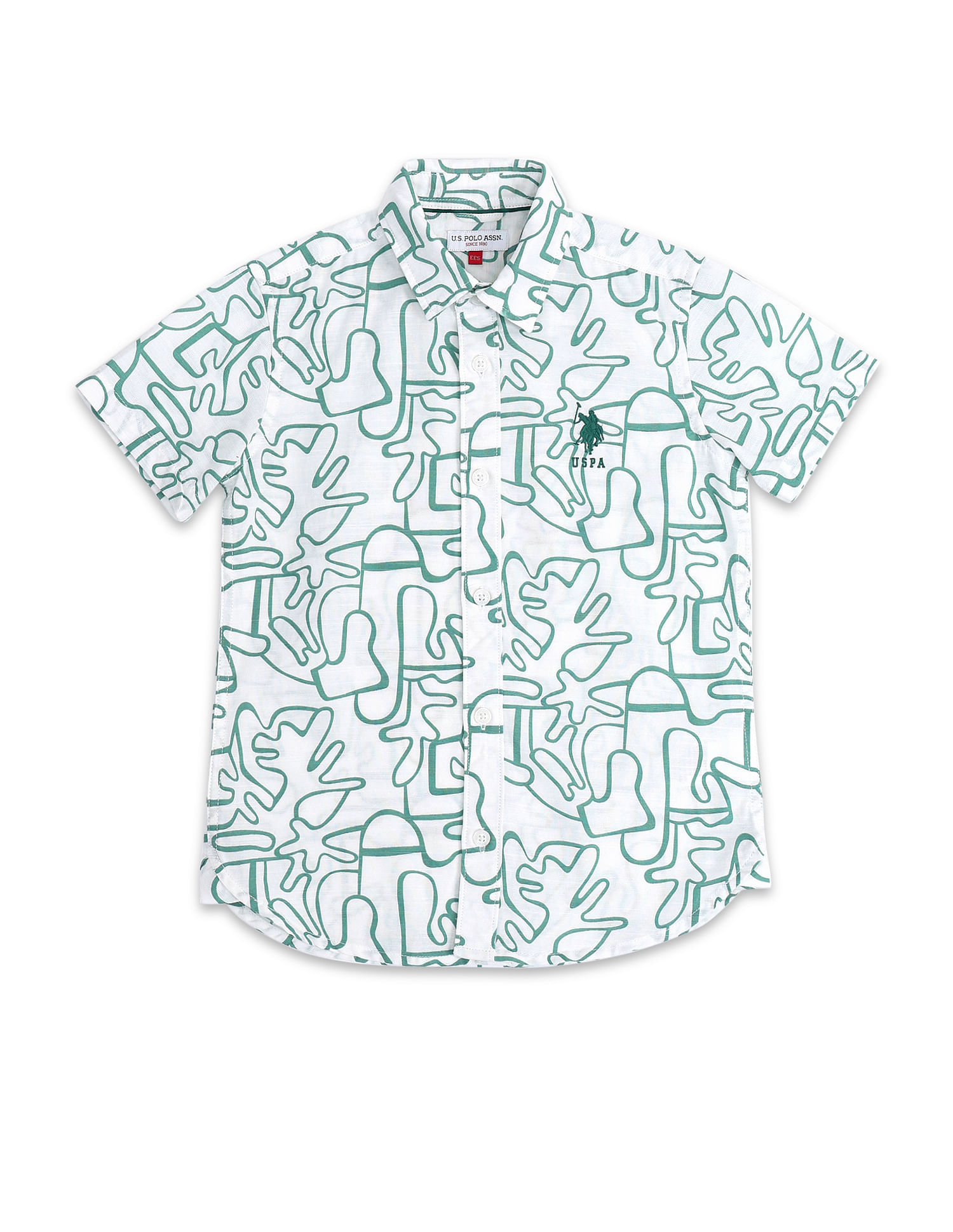 U.S. Polo Assn. Kids Boys Regular Fit Abstract Printed Shirt
