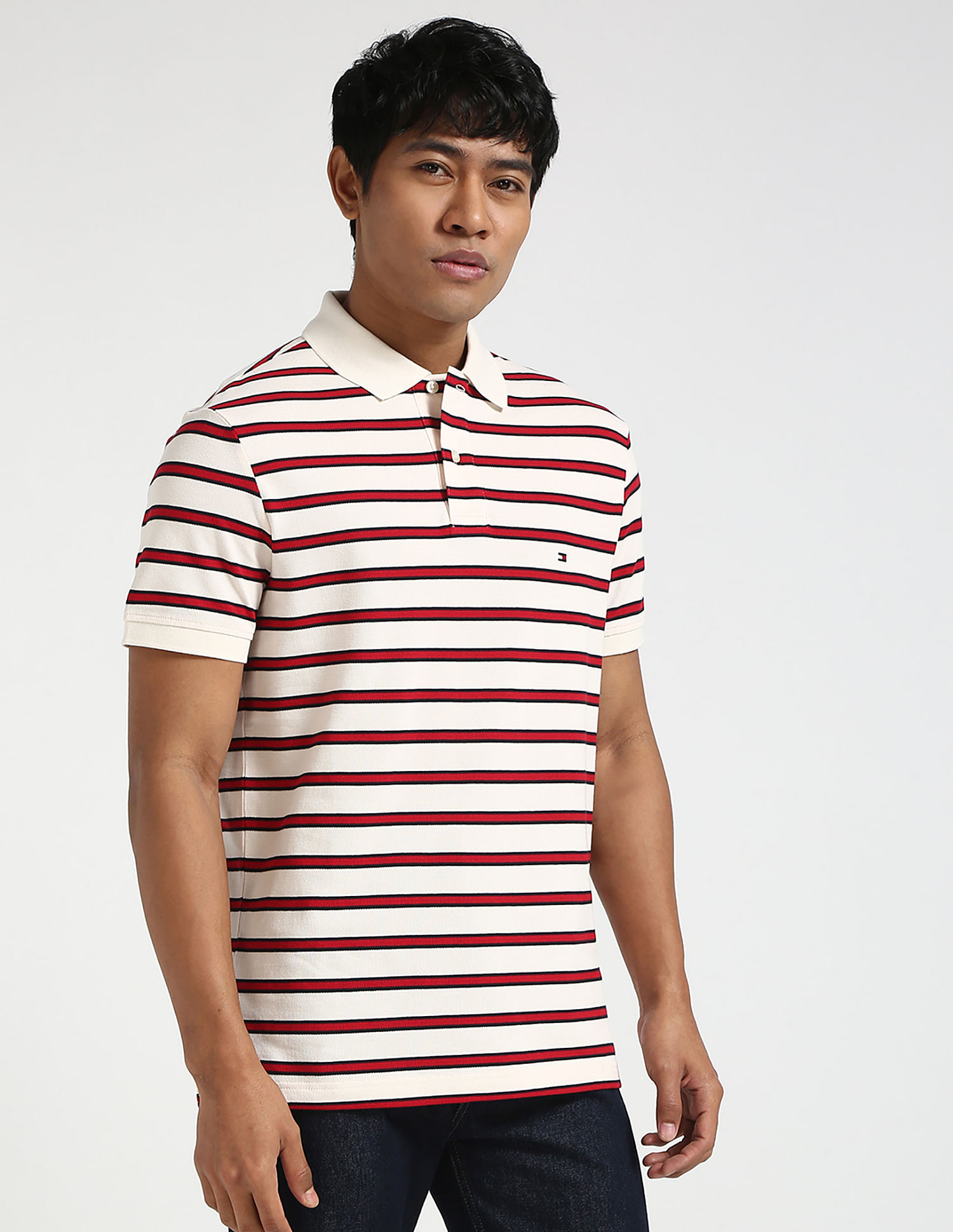 Tommy Hilfiger Striped Regular-Fit Cotton Polo Shirt