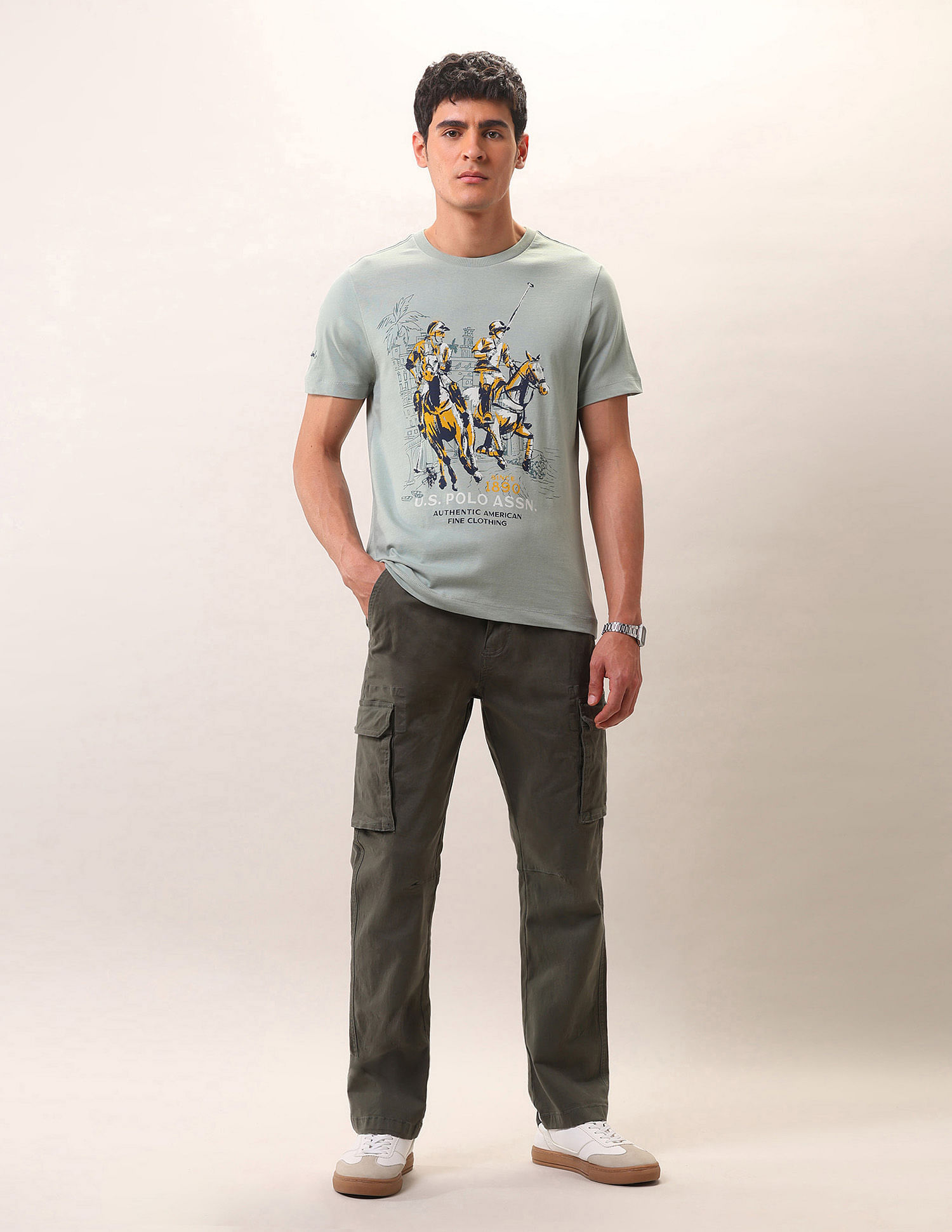 U.S. Polo Assn. Denim Co. Brand Printed Pure Cotton T-Shirt