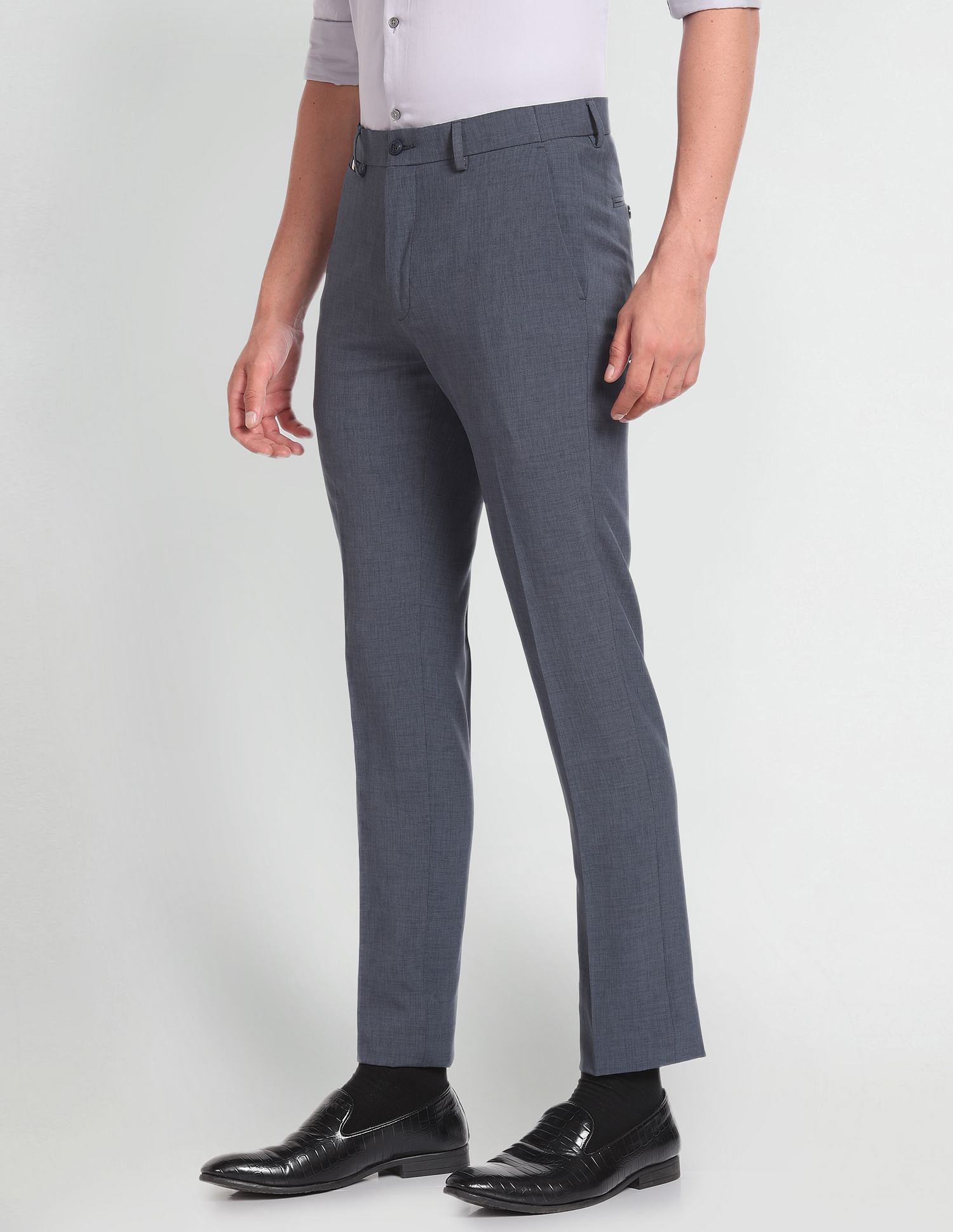 Arrow Newyork Mid Rise Flat Front Trousers