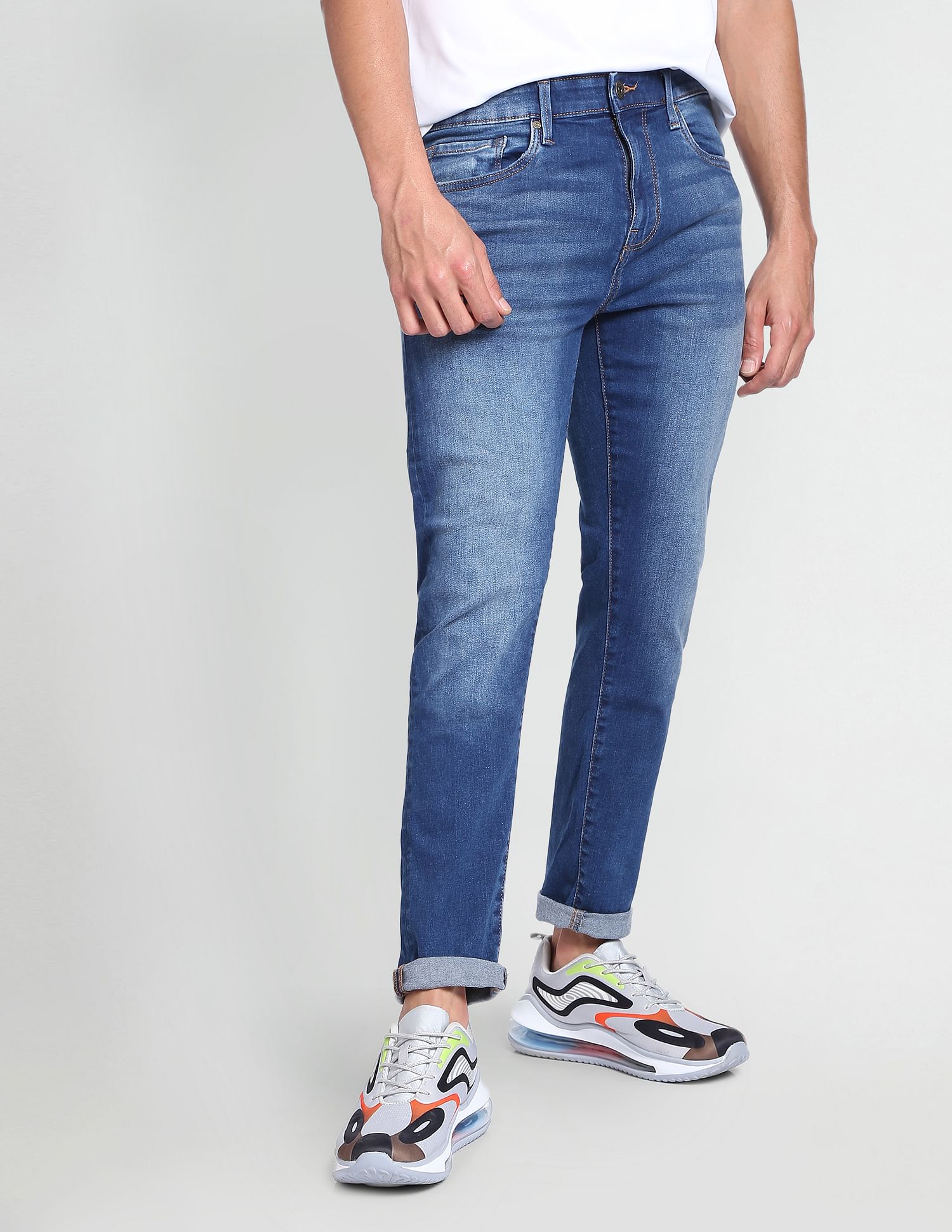 Flying Machine Slim Tapered Fit Stone Wash Authentic Signature Jeans