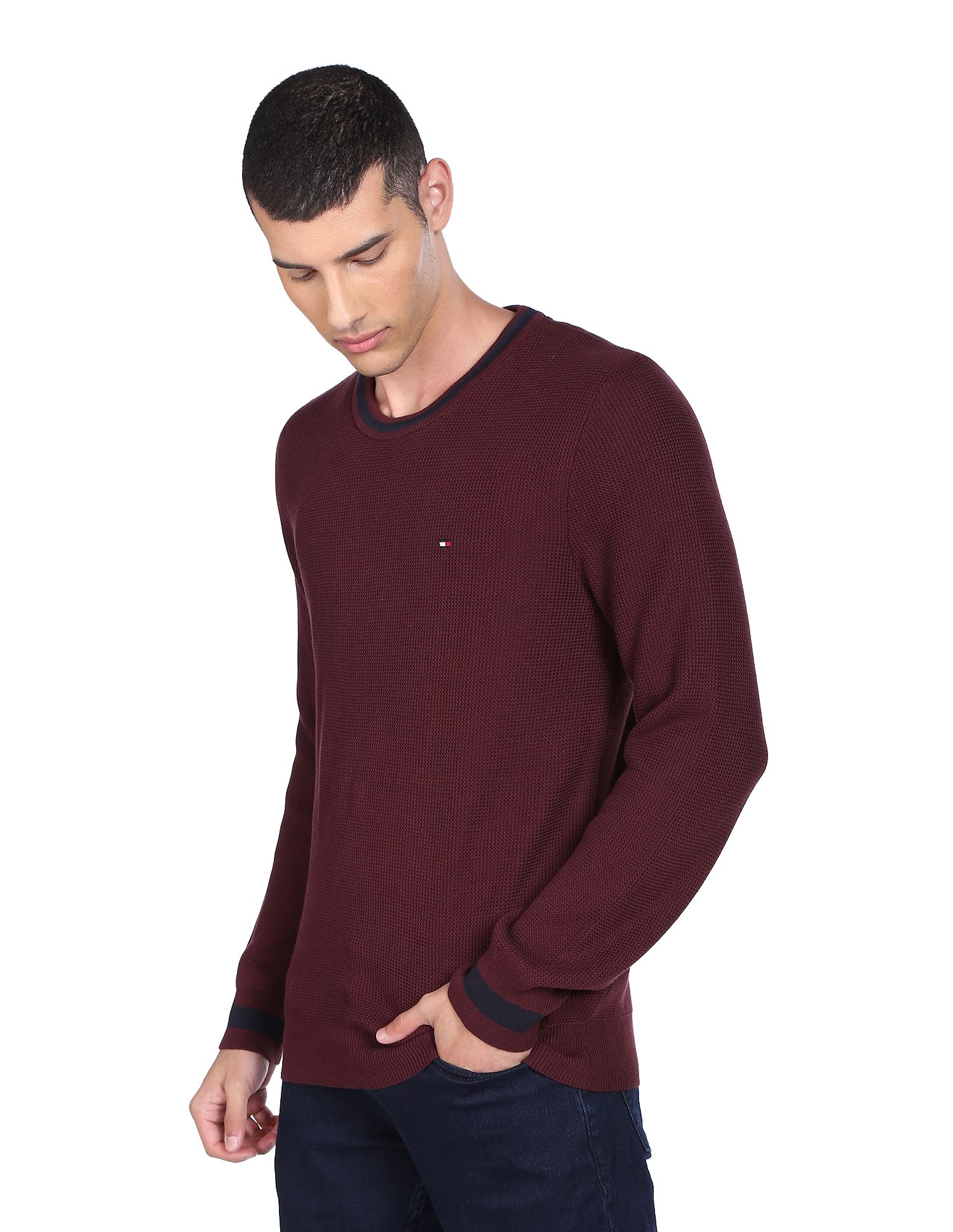 tommy hilfiger maroon sweater