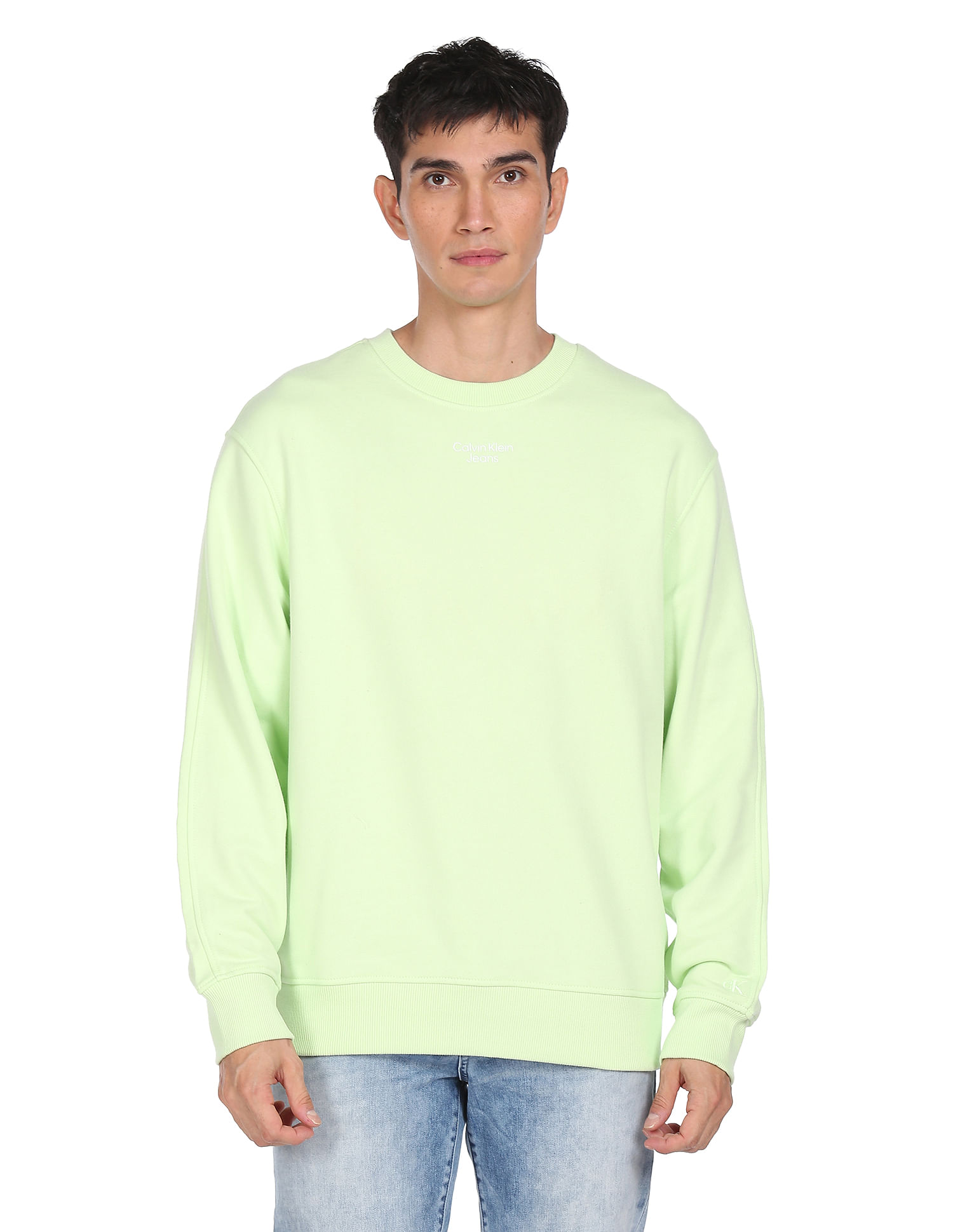 Hoodies and sweatshirts CALVIN KLEIN JEANS Calvin Klein Jeans Gel Monogram  Crewneck Jaded Green