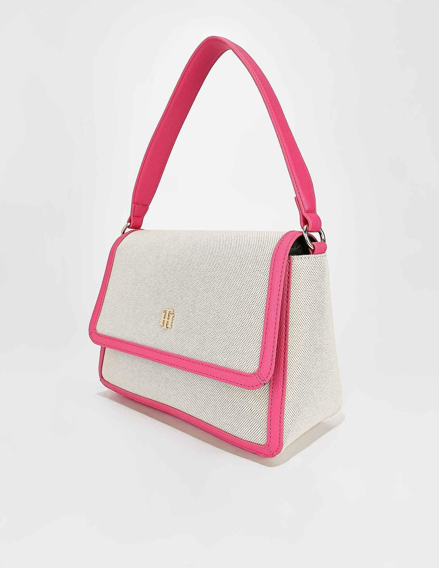Tommy Hilfiger Solid Pink Polyester Hand Bags