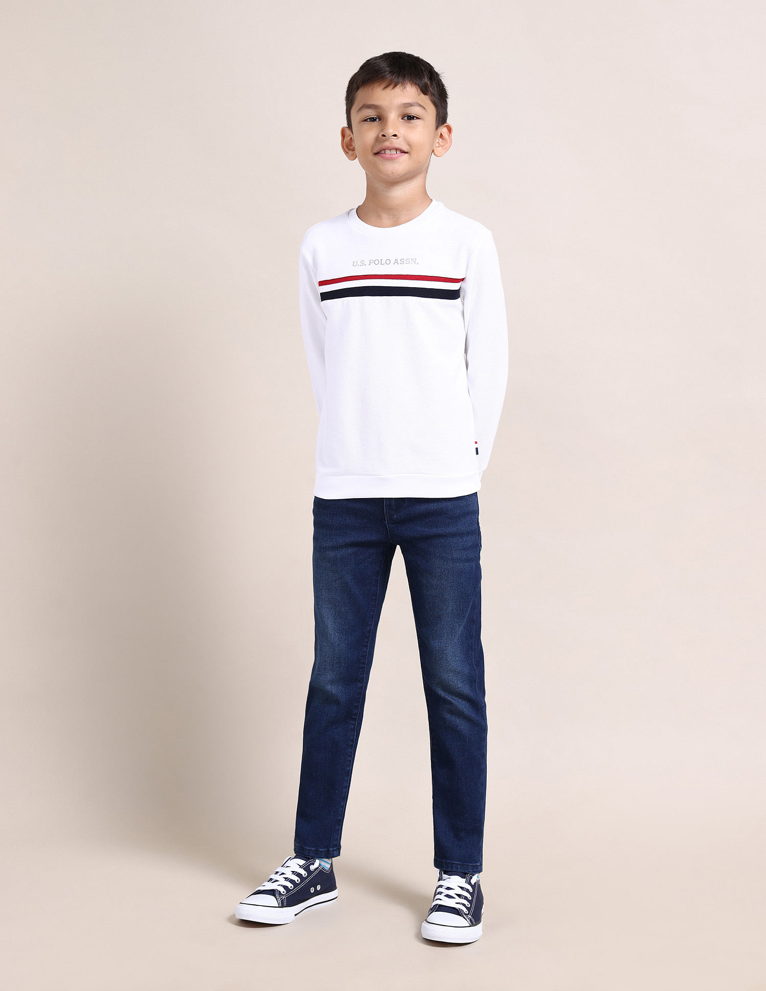 U.S. Polo Assn. Kids Boys Brand Printed Sweatshirt