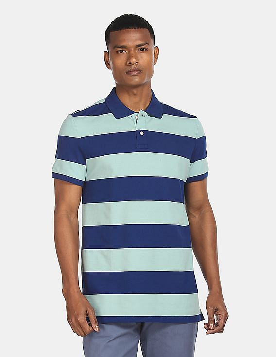 [TRILLION] STRIPE RUGBY OVERFIT PIQUE POLO SHIRTS /追跡付 TRILLION STRIPE RUGBY OVERFIT PIQUE POLO SHIRTS 5JH484