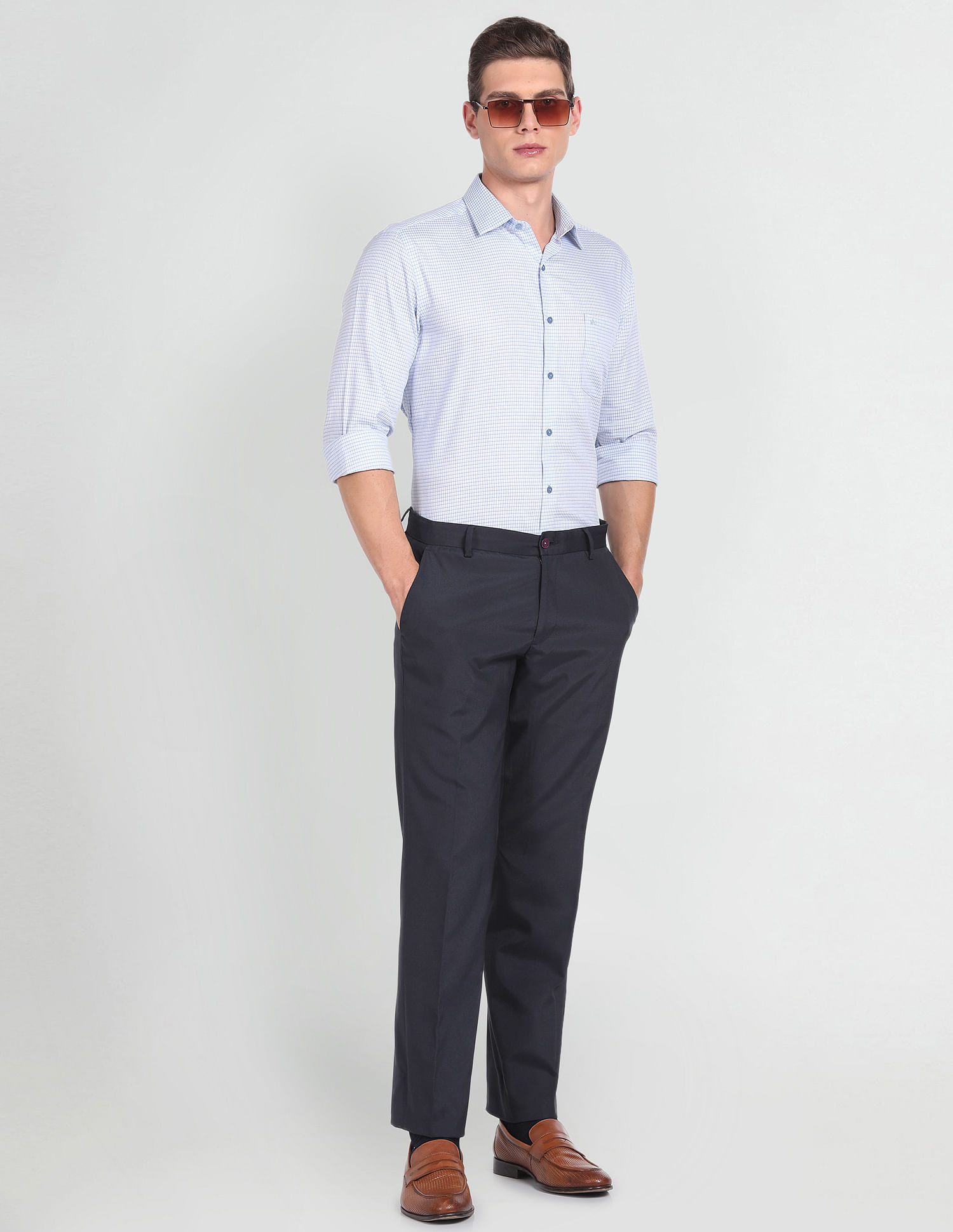 Arrow Manhattan Slim Fit Micro Check Shirt