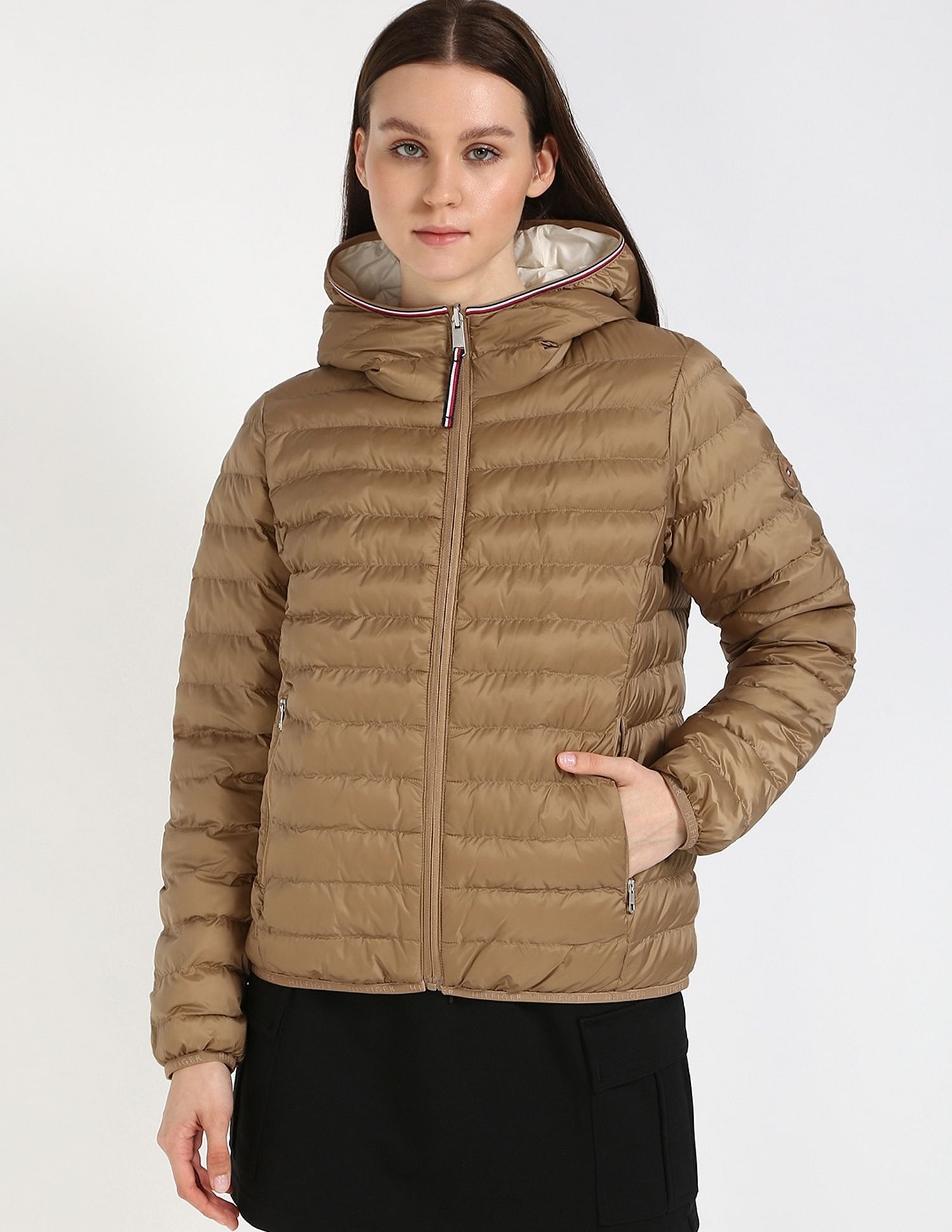 Tommy Hilfiger Regular-Fit Polyester Hooded Neck Quilted Jacket