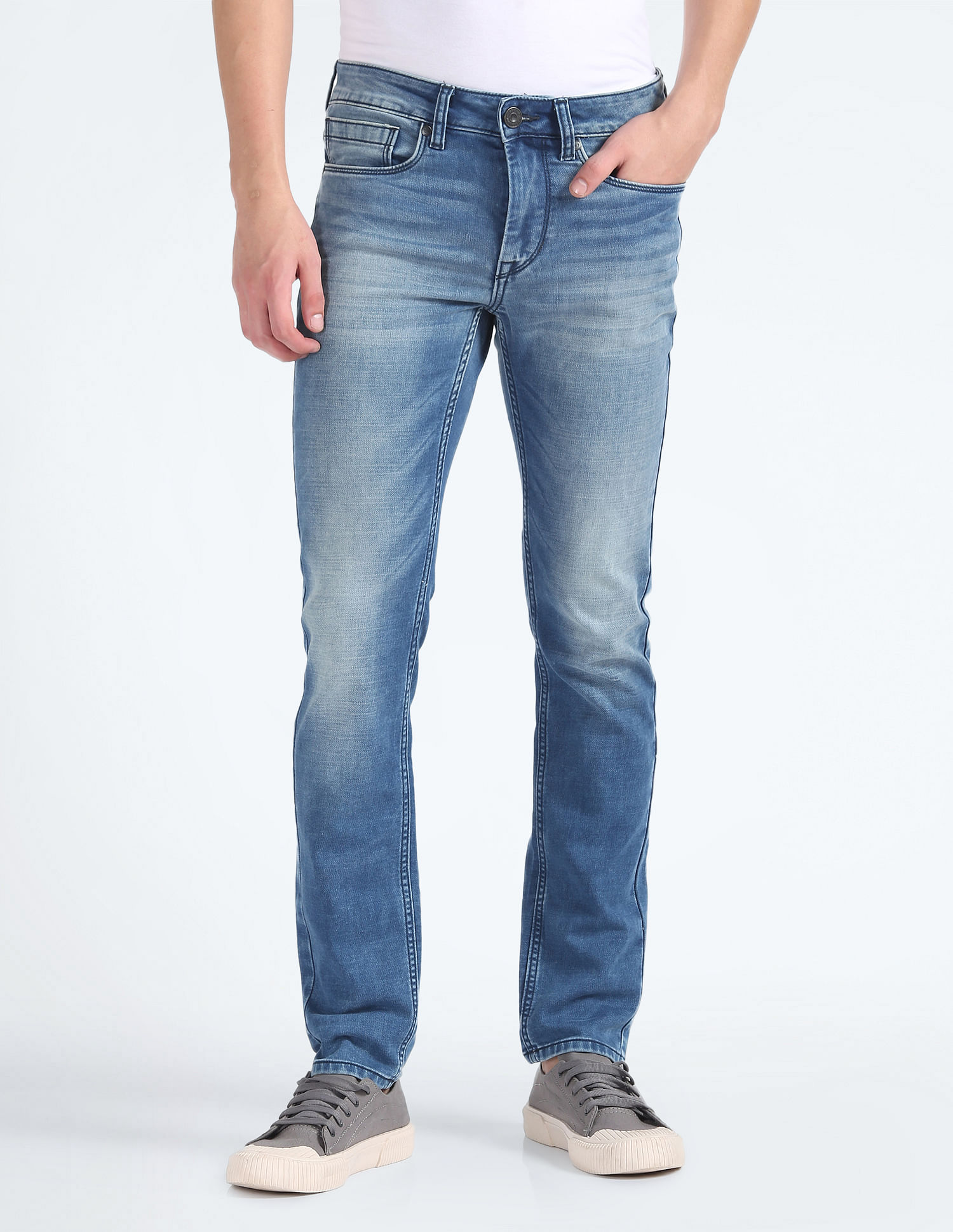 Flying Machine Stone Wash Jackson Skinny Fit Jeans