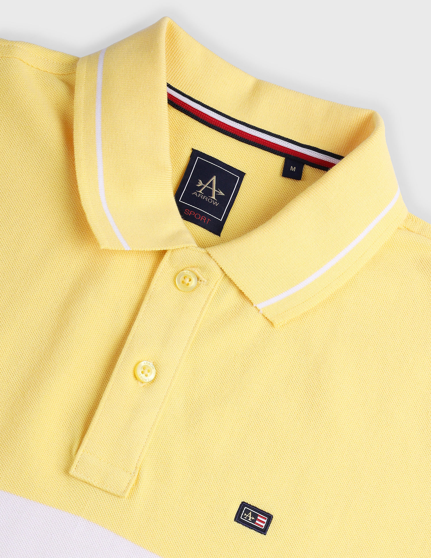 Arrow Sports Colour Block Cotton Polo Shirt