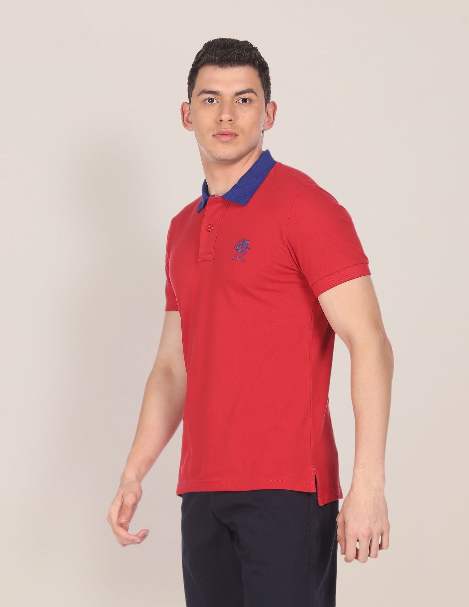 U.S. Polo Assn. Contrast Collar Solid Polo Shirt