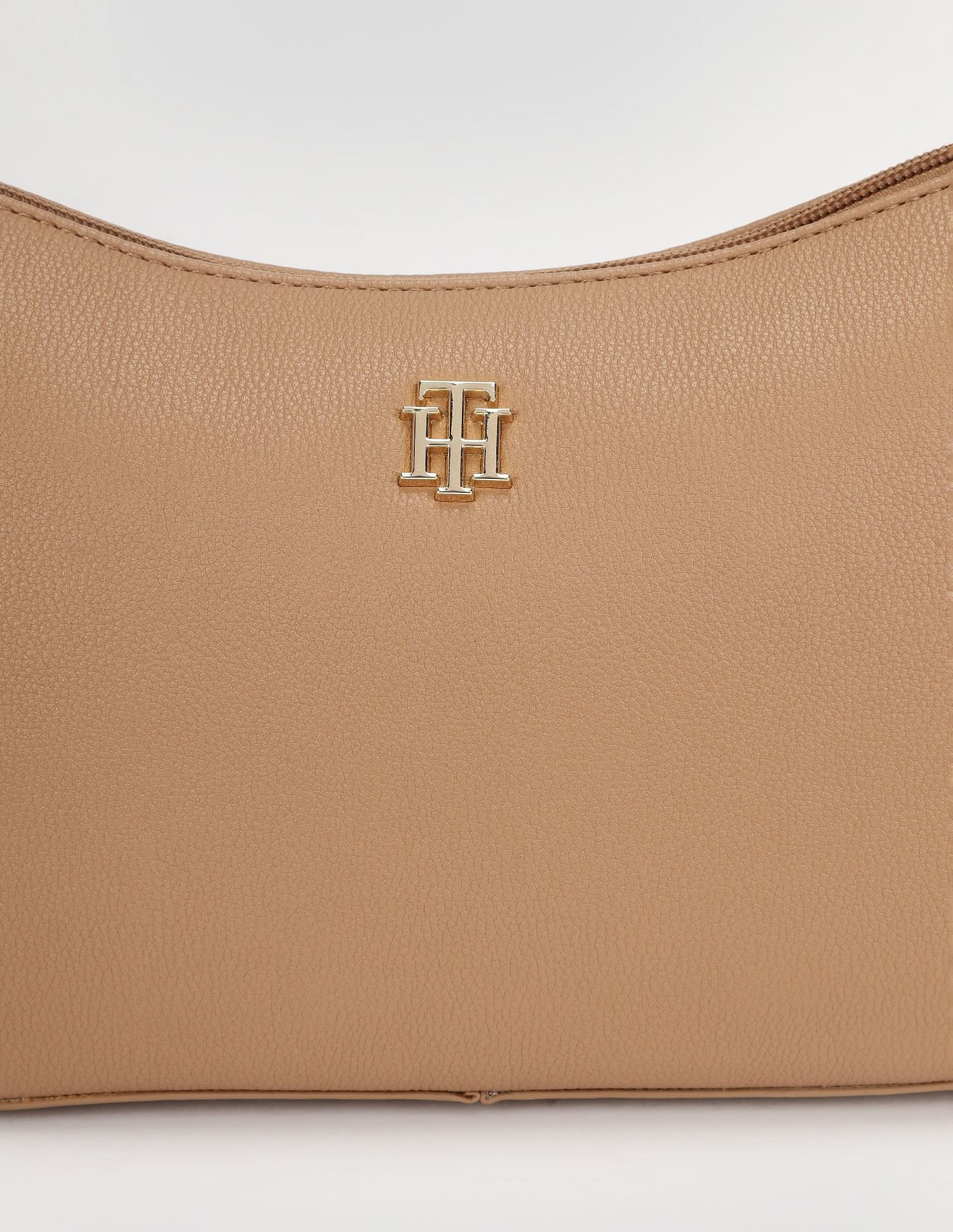 Tommy Hilfiger Solid Beige Pu Hand Bag