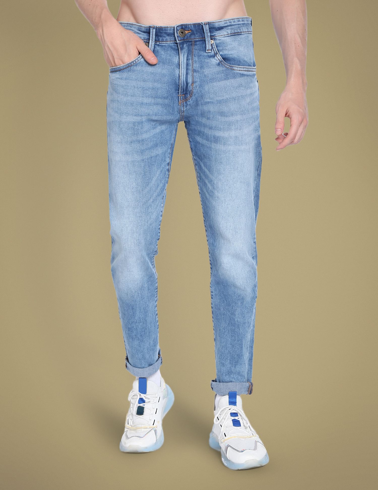 Flying Machine Slim Tapered Fit Stone Wash Authentic Signature Jeans
