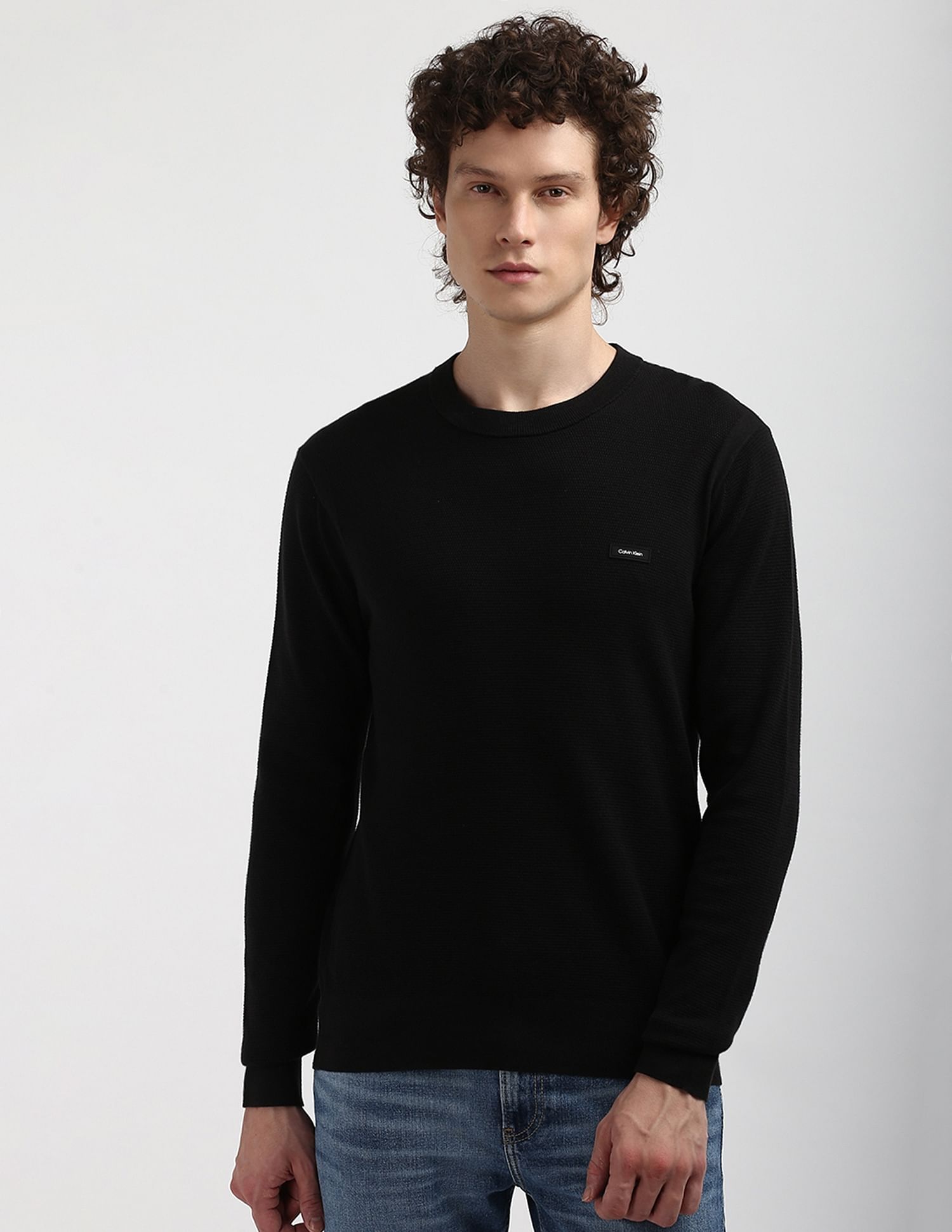 Calvin Klein Crew Neck Textured Sweater
