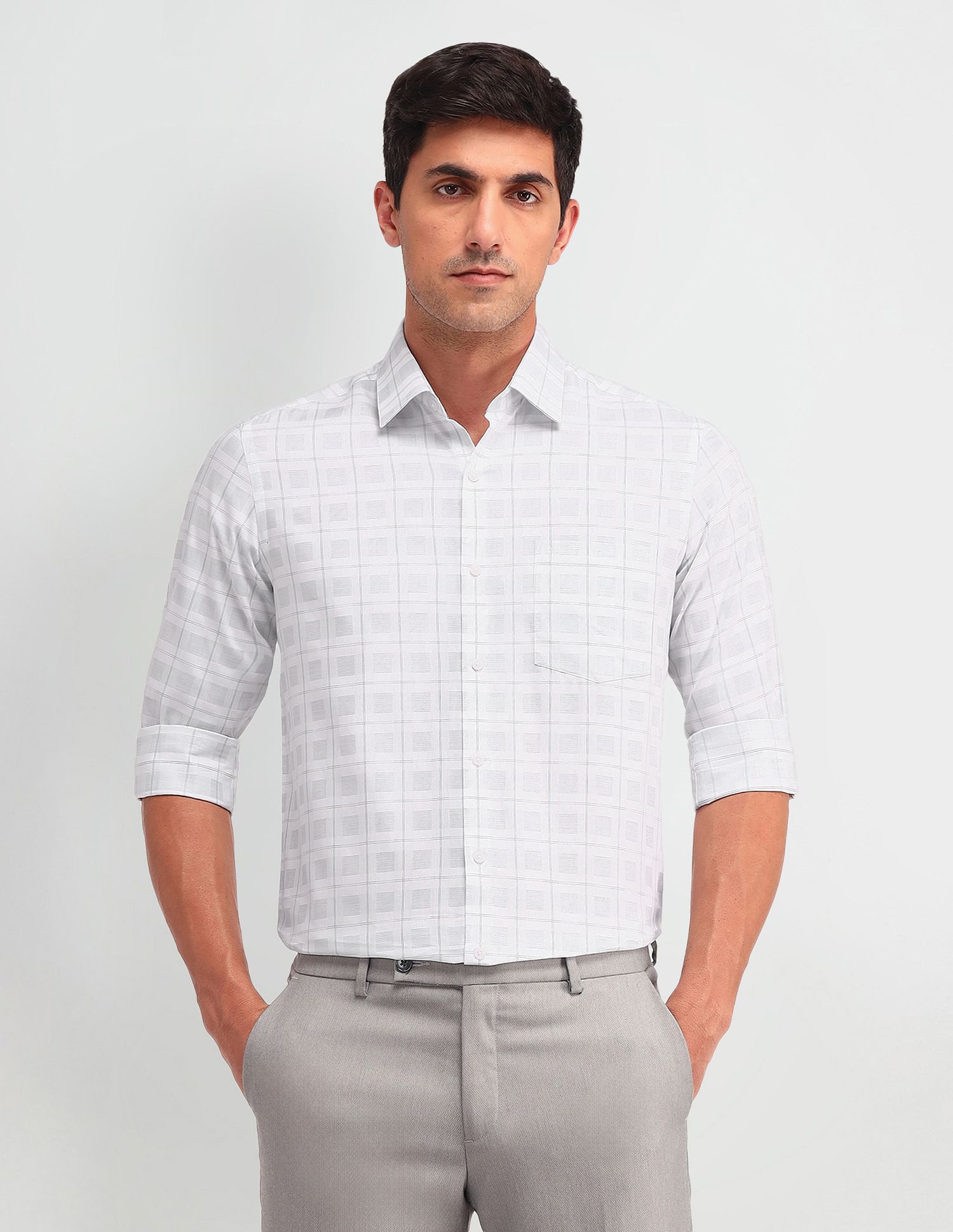 Arrow Manhattan Slim Fit Checked Shirt