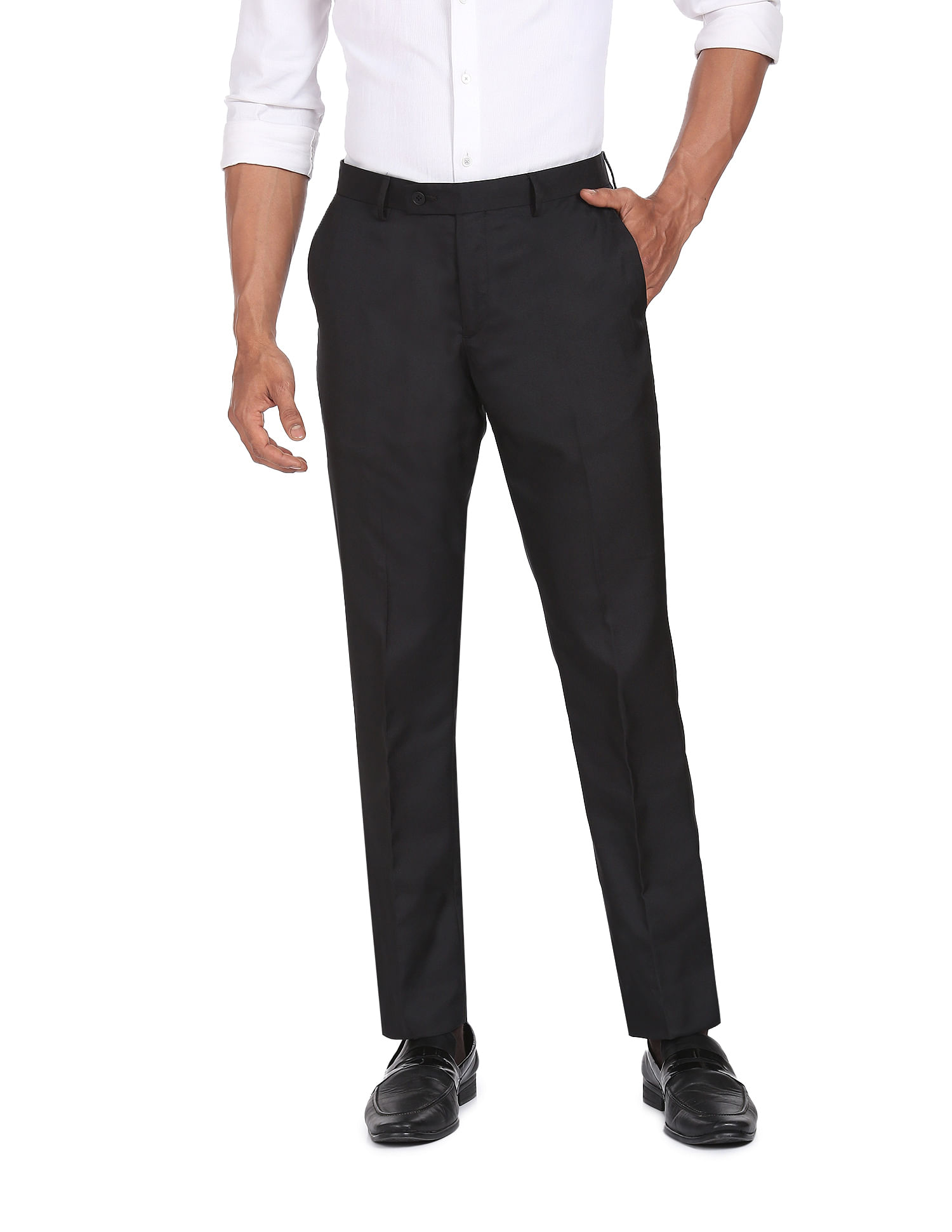 Arrow Men Formal Wear Black Trouser  Black  157283