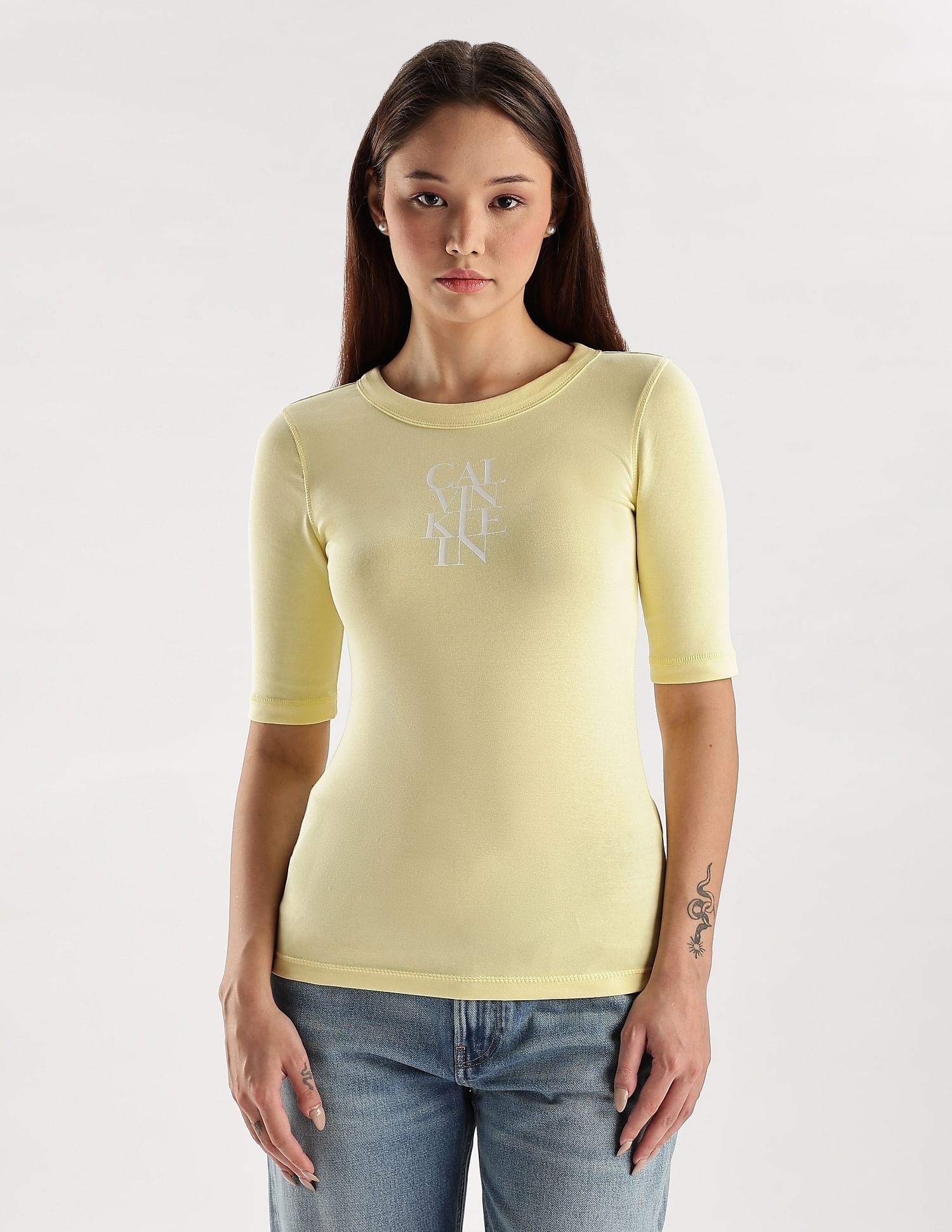 Calvin Klein Jeans Logo Slim-Fit Cotton T Shirt