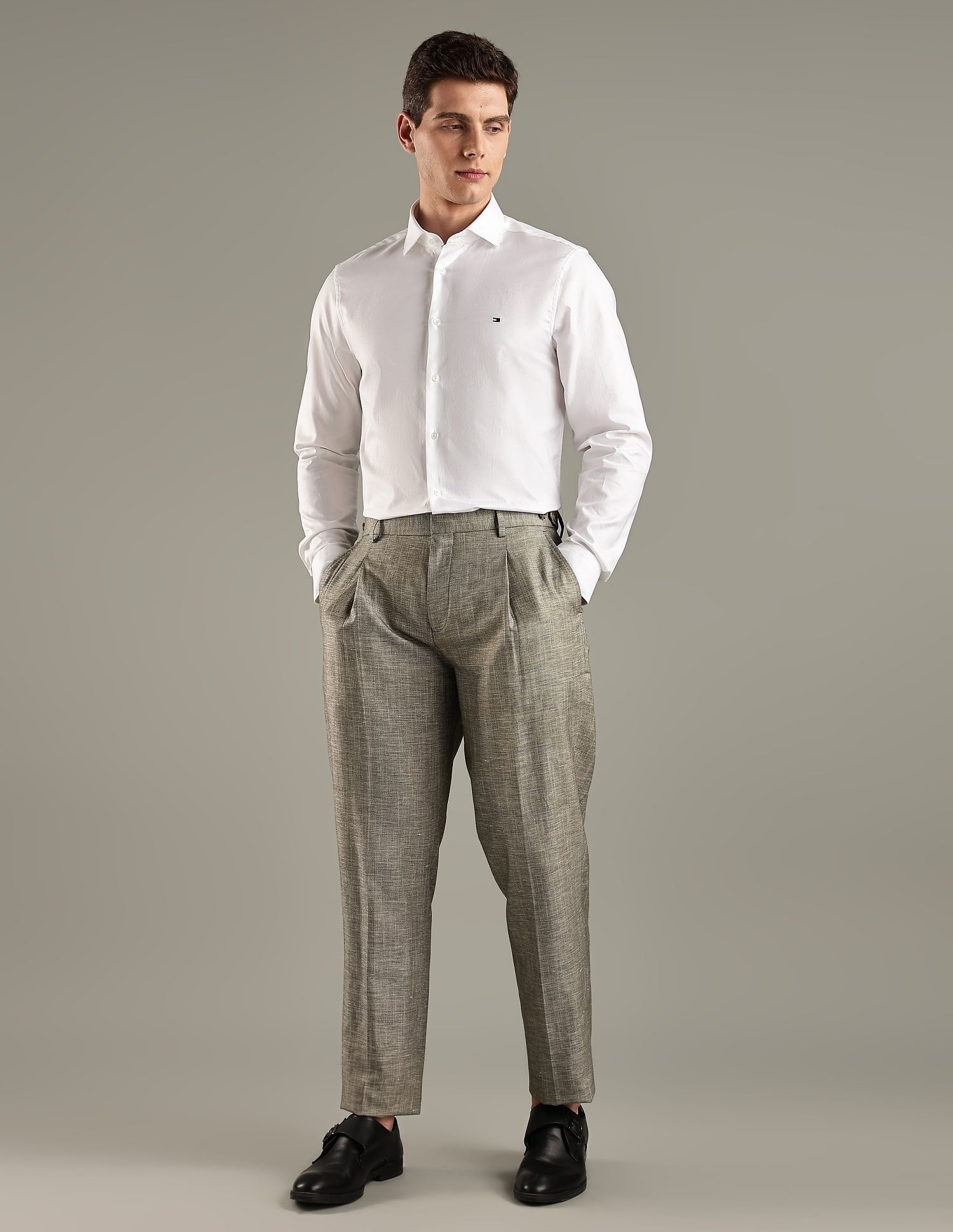 Tommy Hilfiger Solid Slim-Fit Cotton Woven Shirt