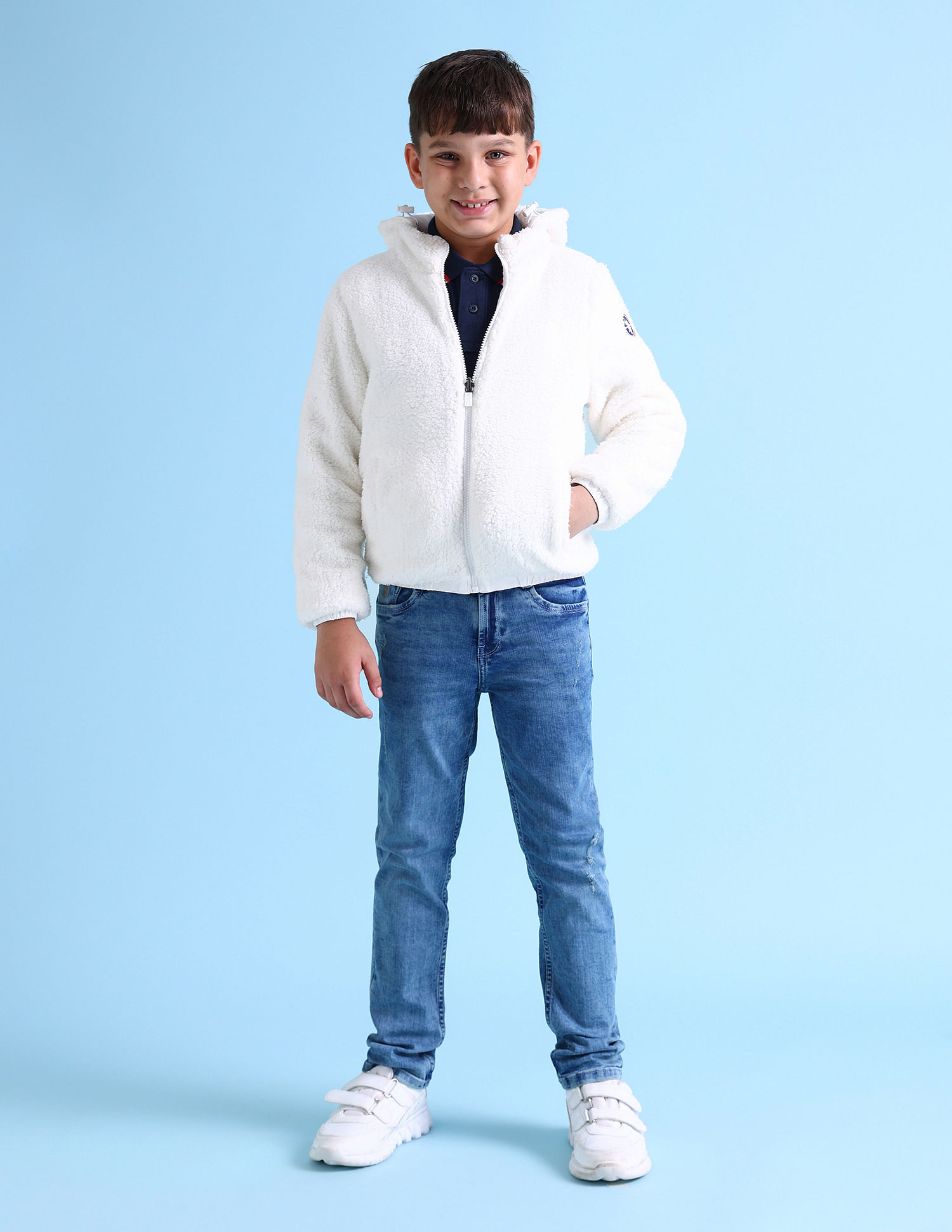 U.S. Polo Assn. Kids Hooded Reversible Jacket