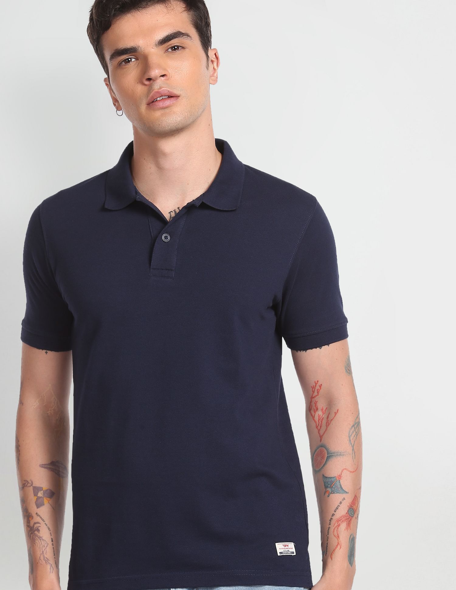 Flying Machine Solid Pique Polo Shirt