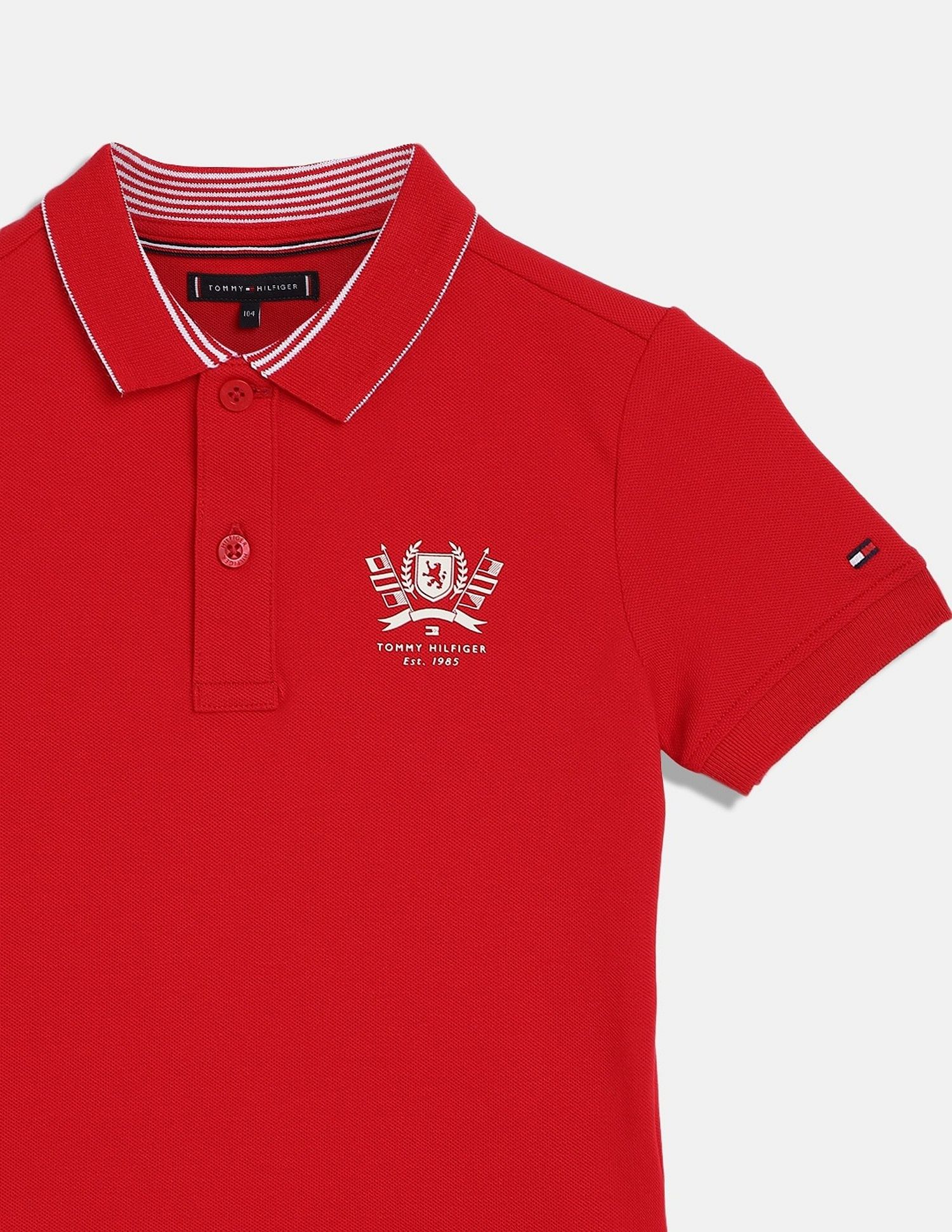 Tommy Hilfiger Kids Boys Solid Regular-Fit Cotton Polo T-Shirt