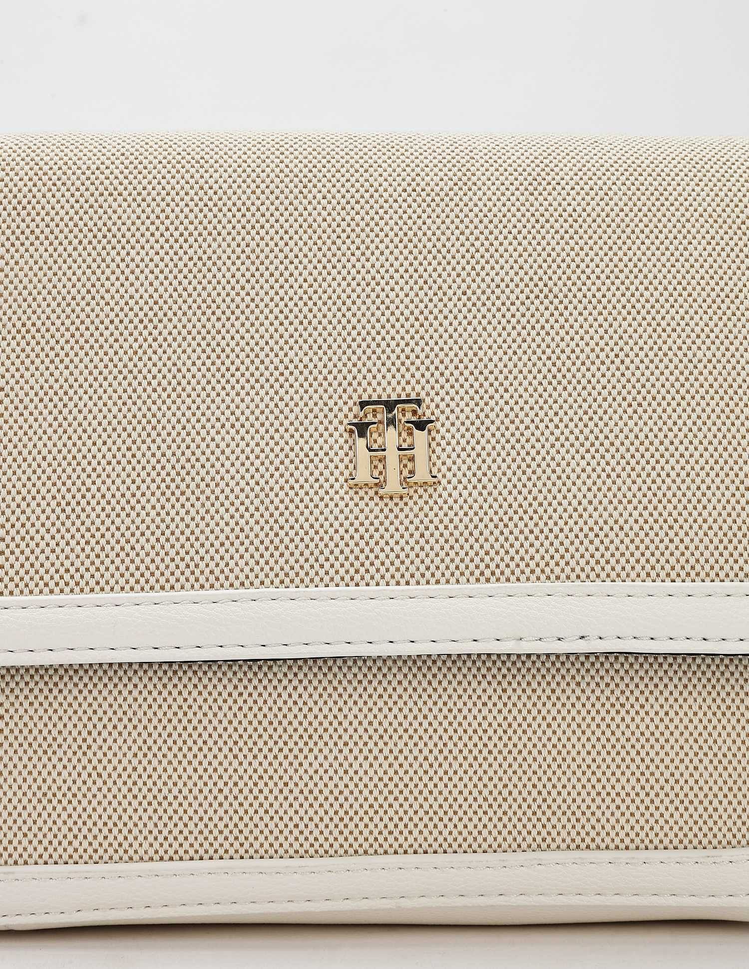 Tommy Hilfiger Solid White Polyester Sling Bags